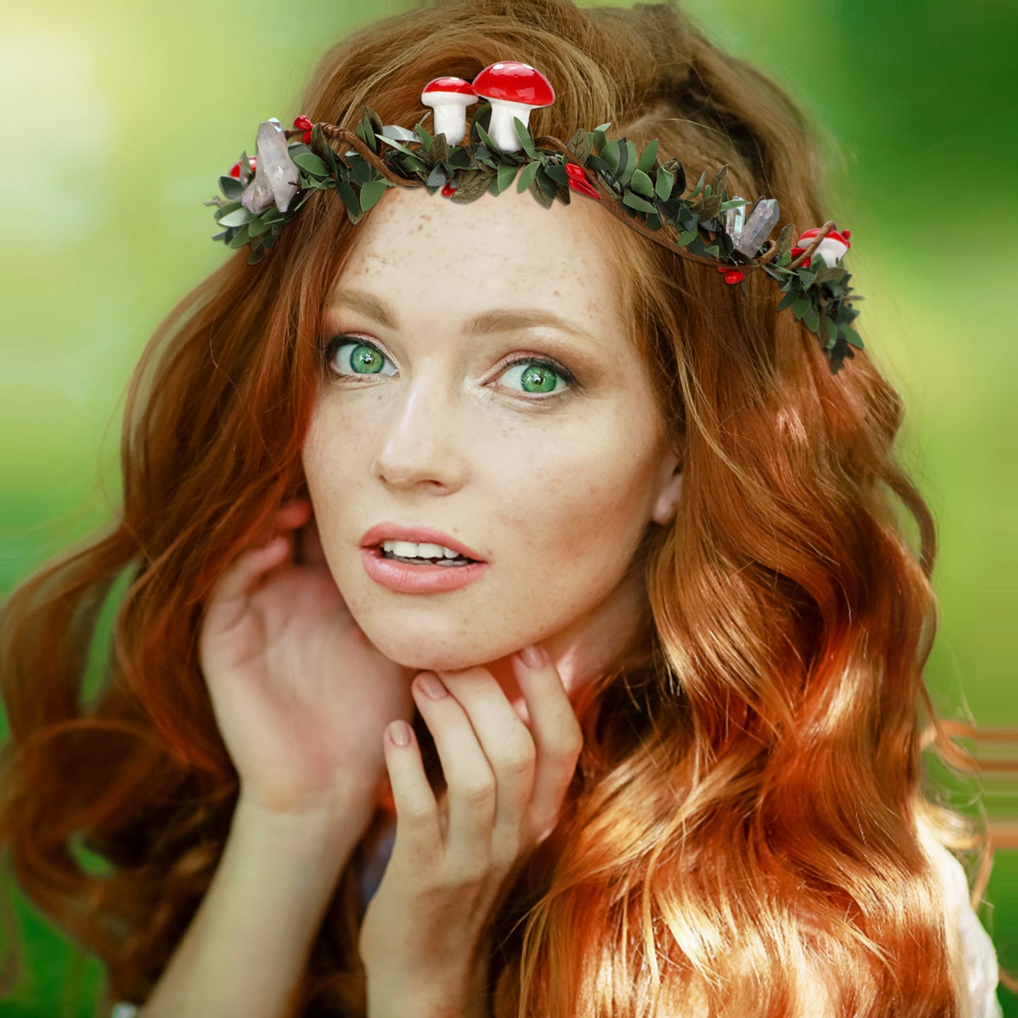 Flower Mushroom Headband: Elf Woodland Crown
