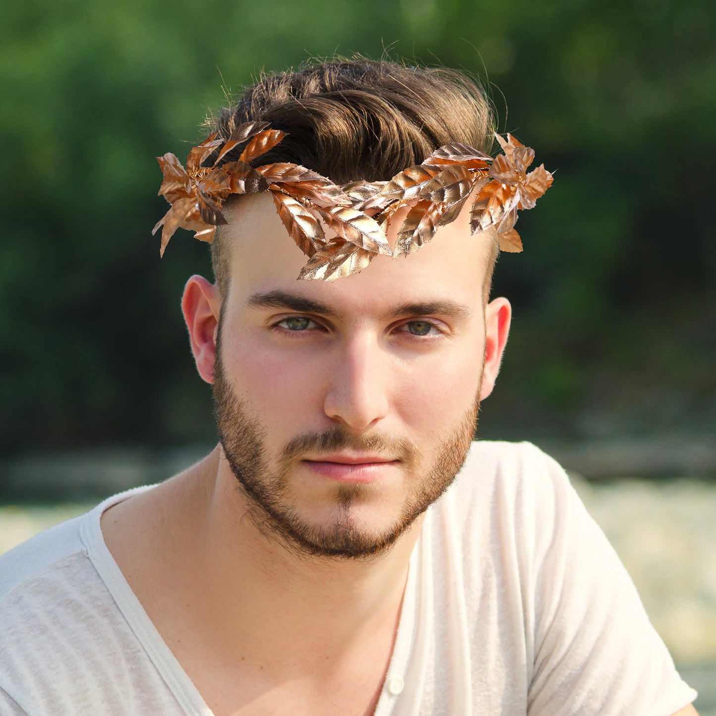 Handmade Gold Leaf Crown Headpiece: Greek God Headband