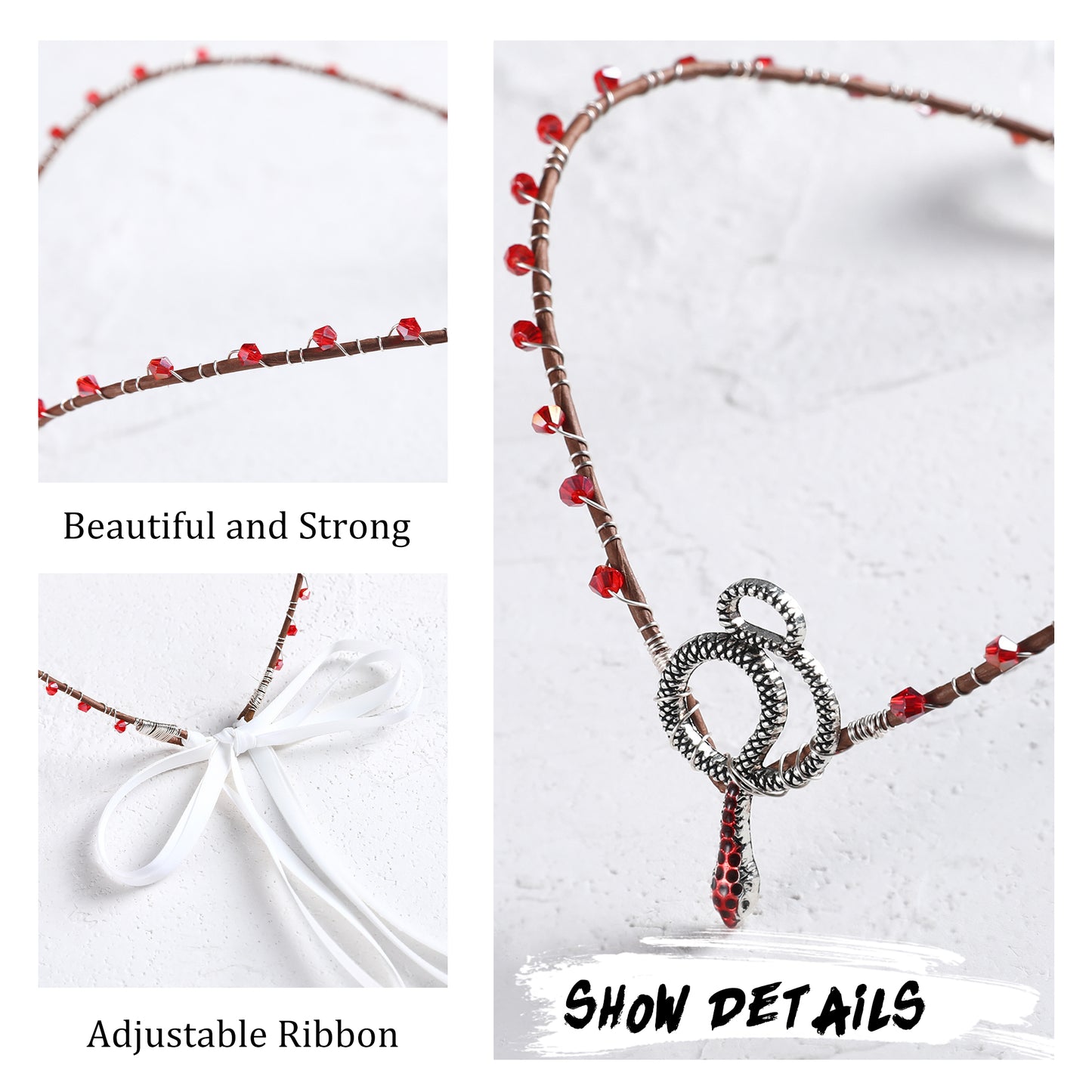 Red Snake Elf Crown - Handmade Celtic Circlet
