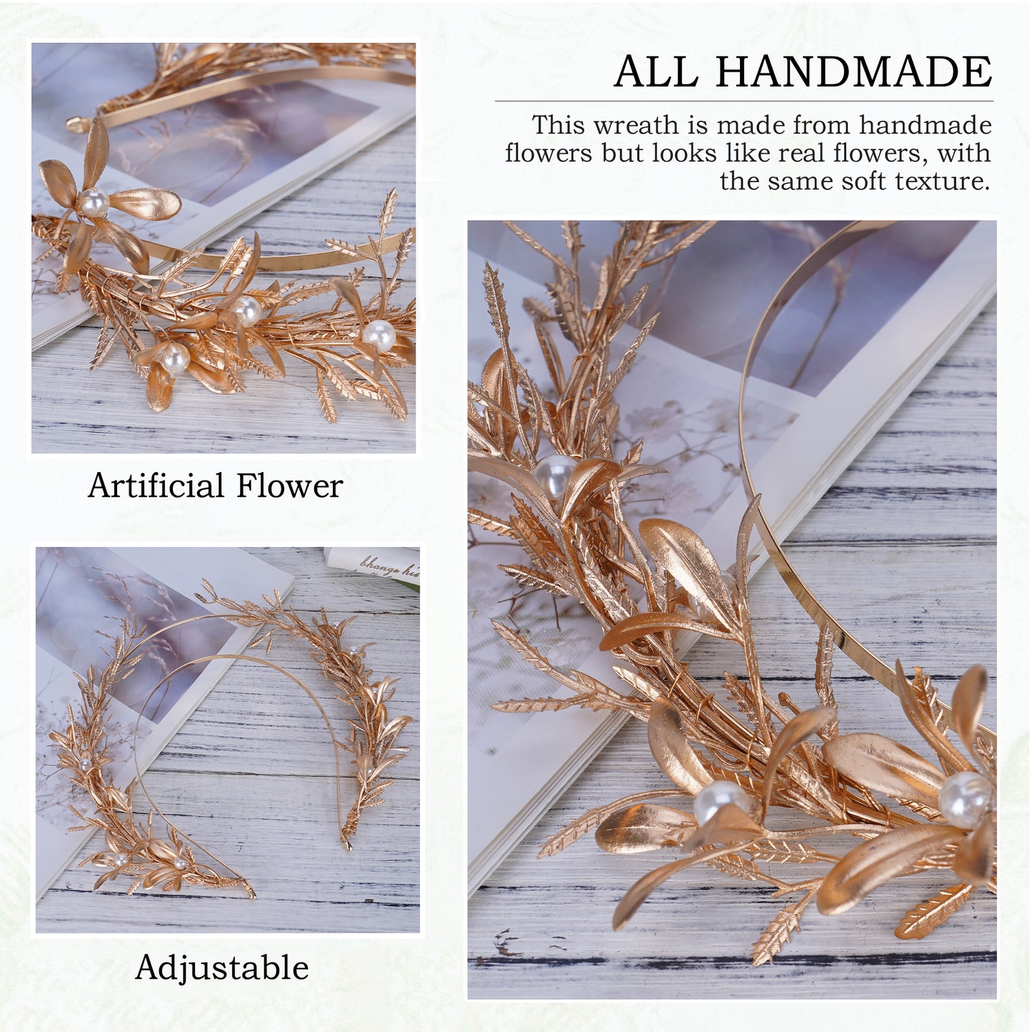 Handmade Goddess Halo Headband for Wedding