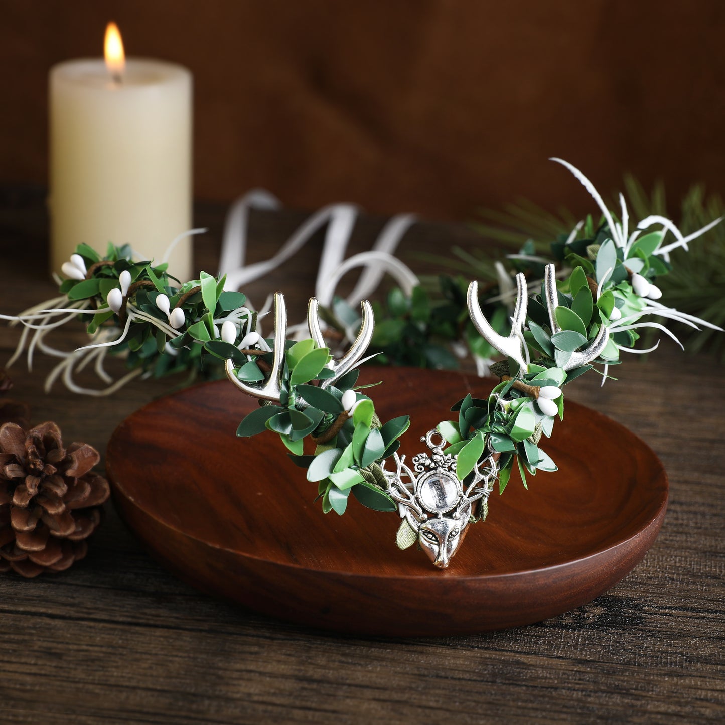 Handmade Antler Crown Headband: Woodland Elven Circlet