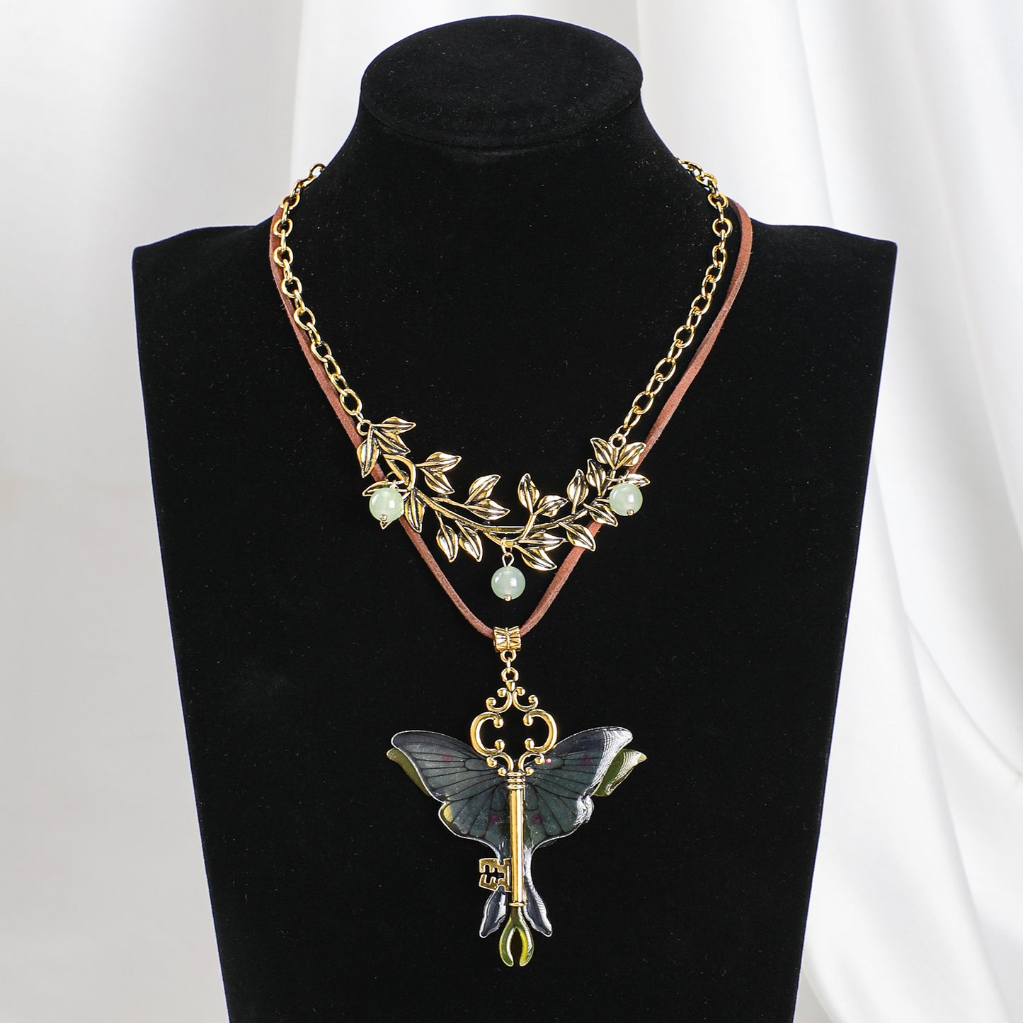 MOSTORY Golden Butterfly Layered Renaissance Boho Neckalce