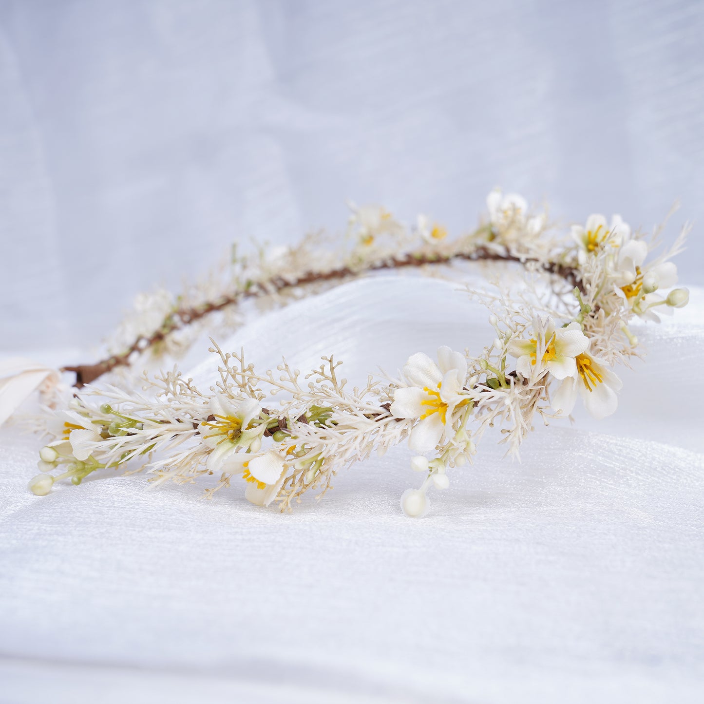 Boho Daphne Flower Headband: Fairy Twig Crown