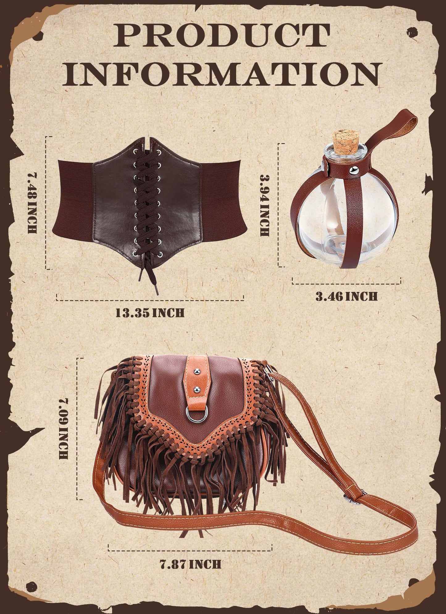 Medieval Renaissance Accessory Set - 6 Pcs Viking Costume Set for Women