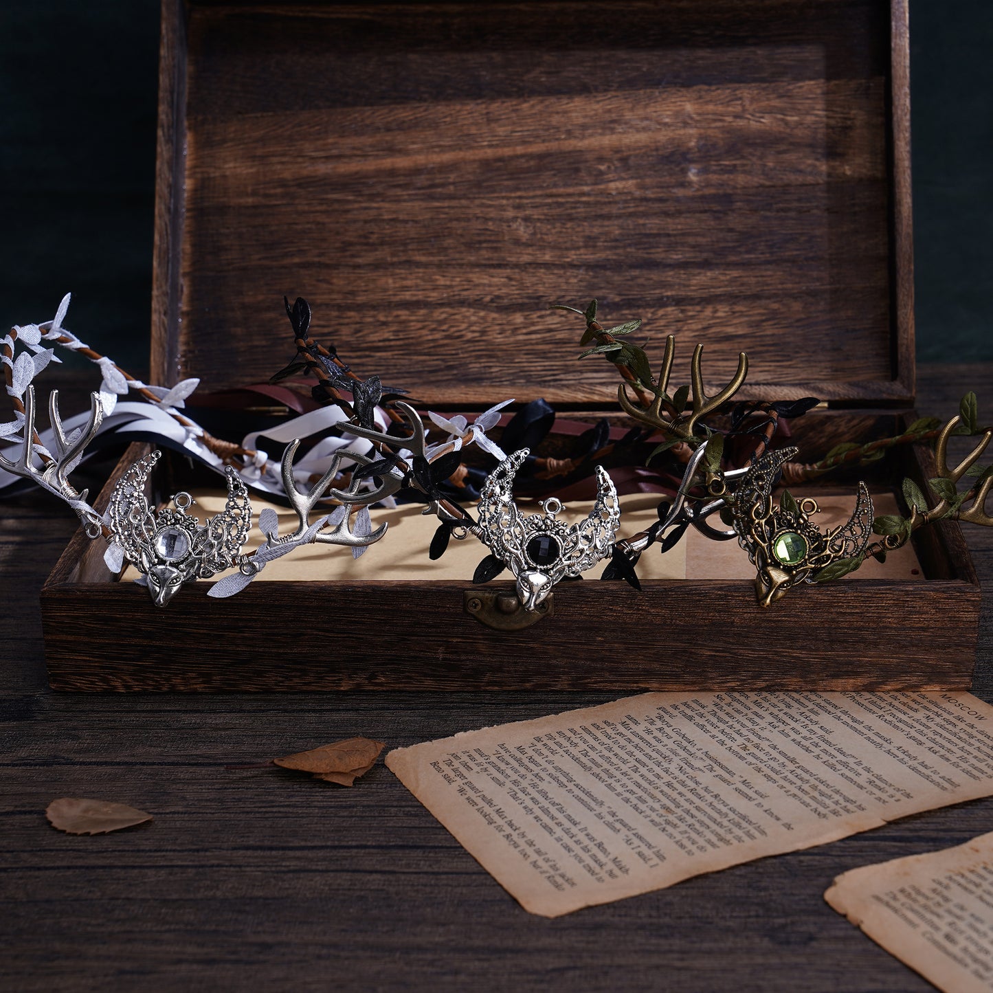 Woodland Antler Headband: Moon Crystal Crown