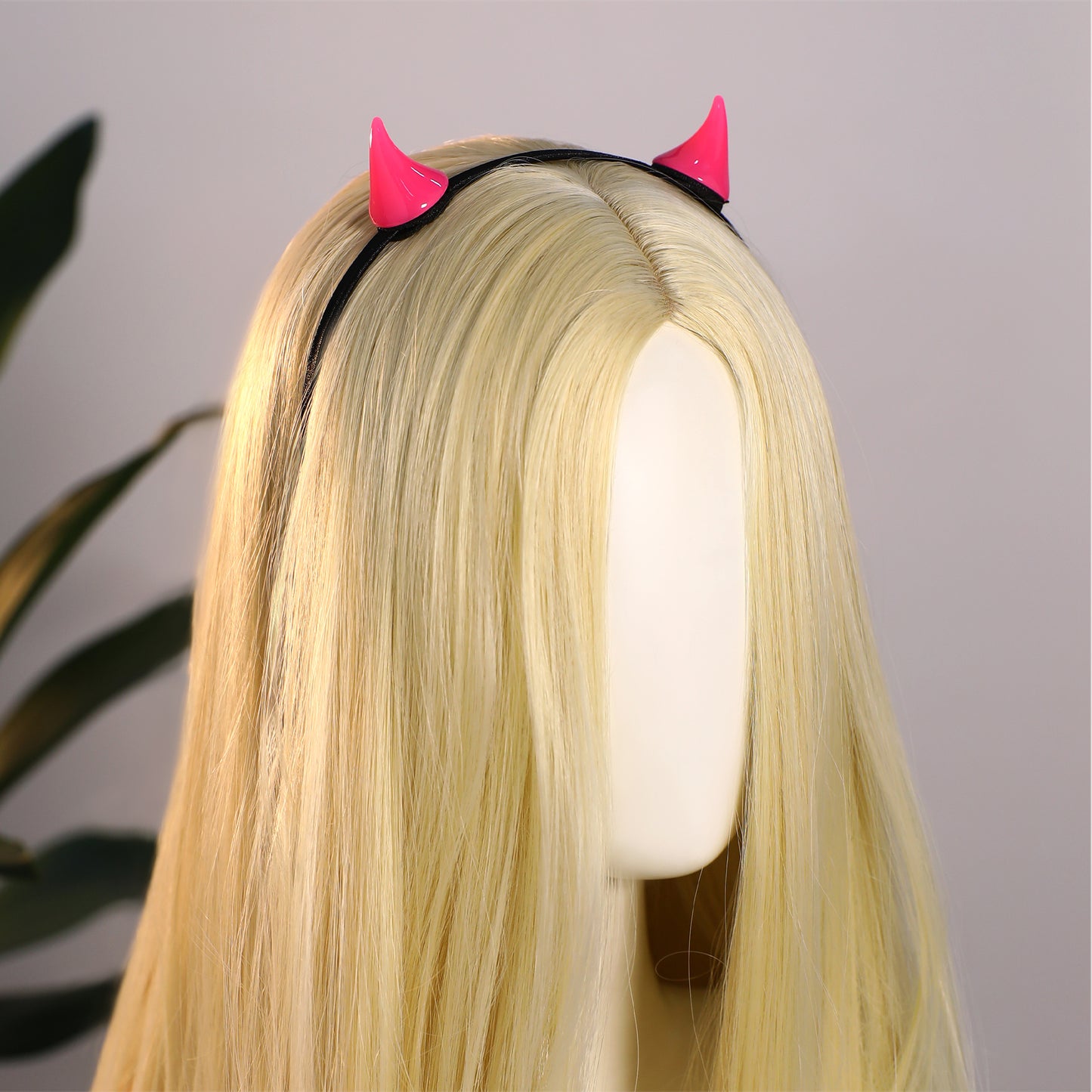 Pink Devil Horn Headband - Demon Horns Hairband Horns Hairhoop for Halloween Renaissance