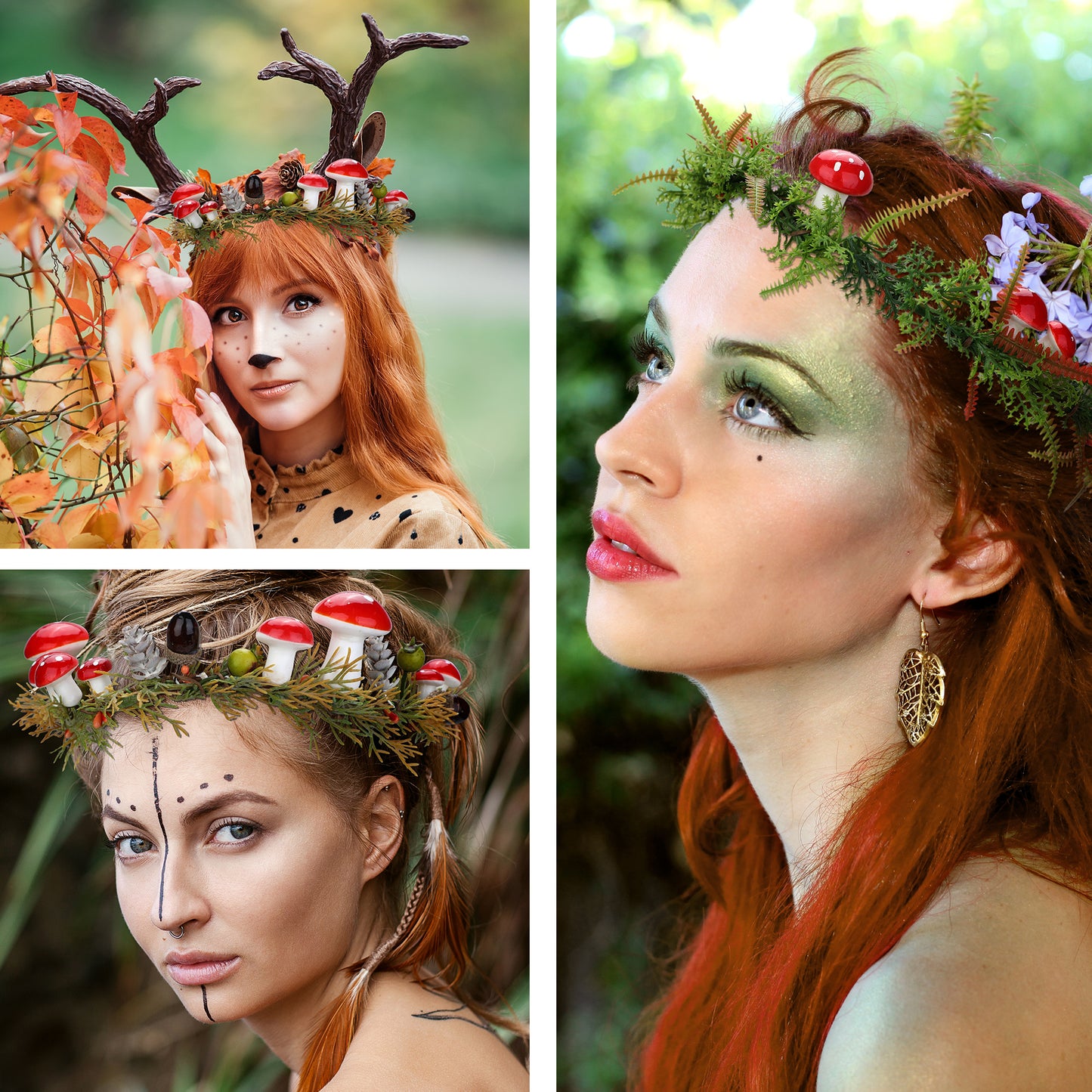 Mushroom Flower Headband: Fairy Woodland Crown