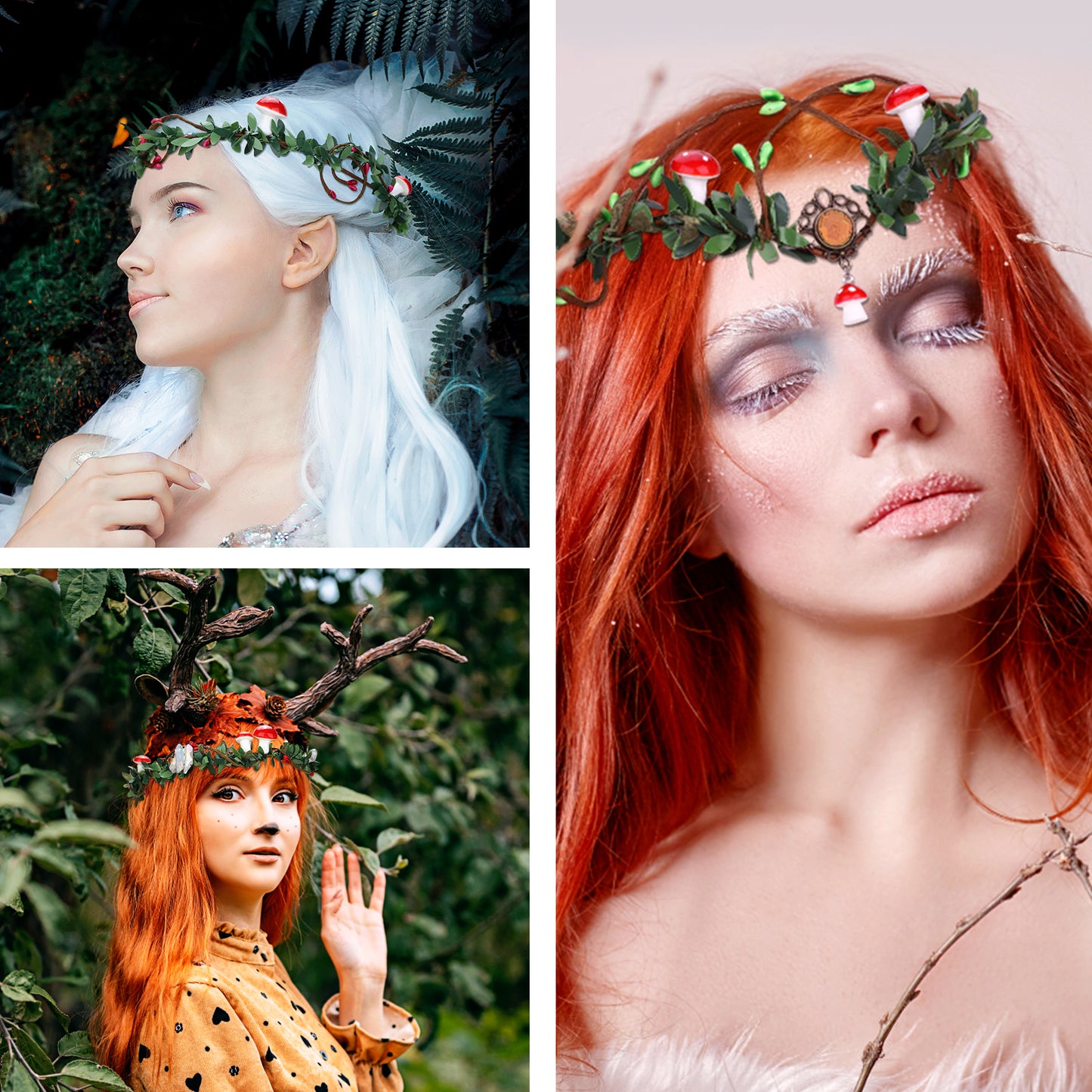 Mushroom Flower Headpiece: Woodland Elf Headband