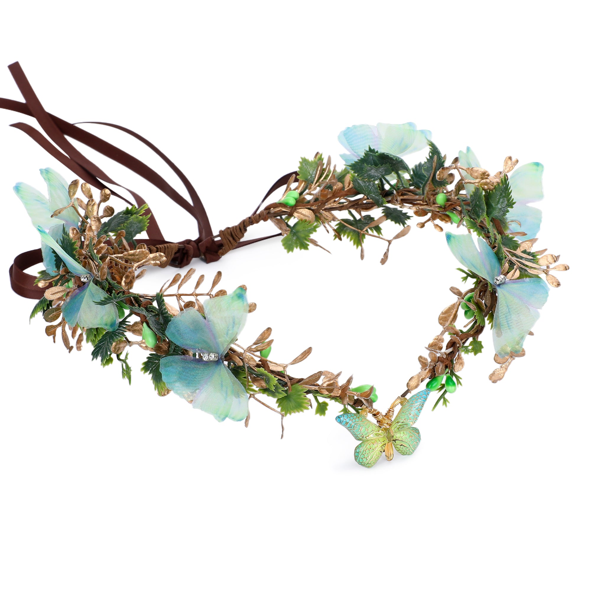 Butterfly Flower Crown - Handmade Fairy Headpiece Elf Circlet Forest T ...