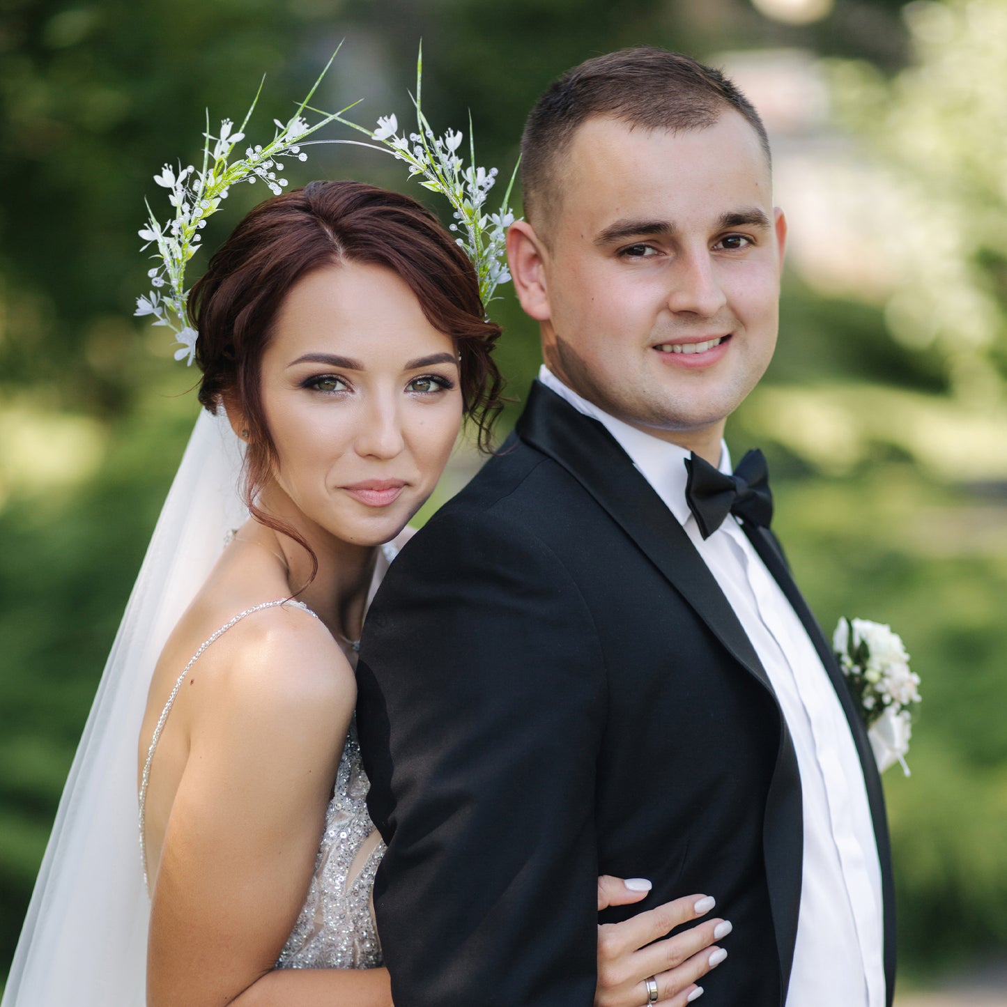 Silver Deer Antler Flower Headband: Woodland Elf, Fairy Floral, Cosplay Wedding