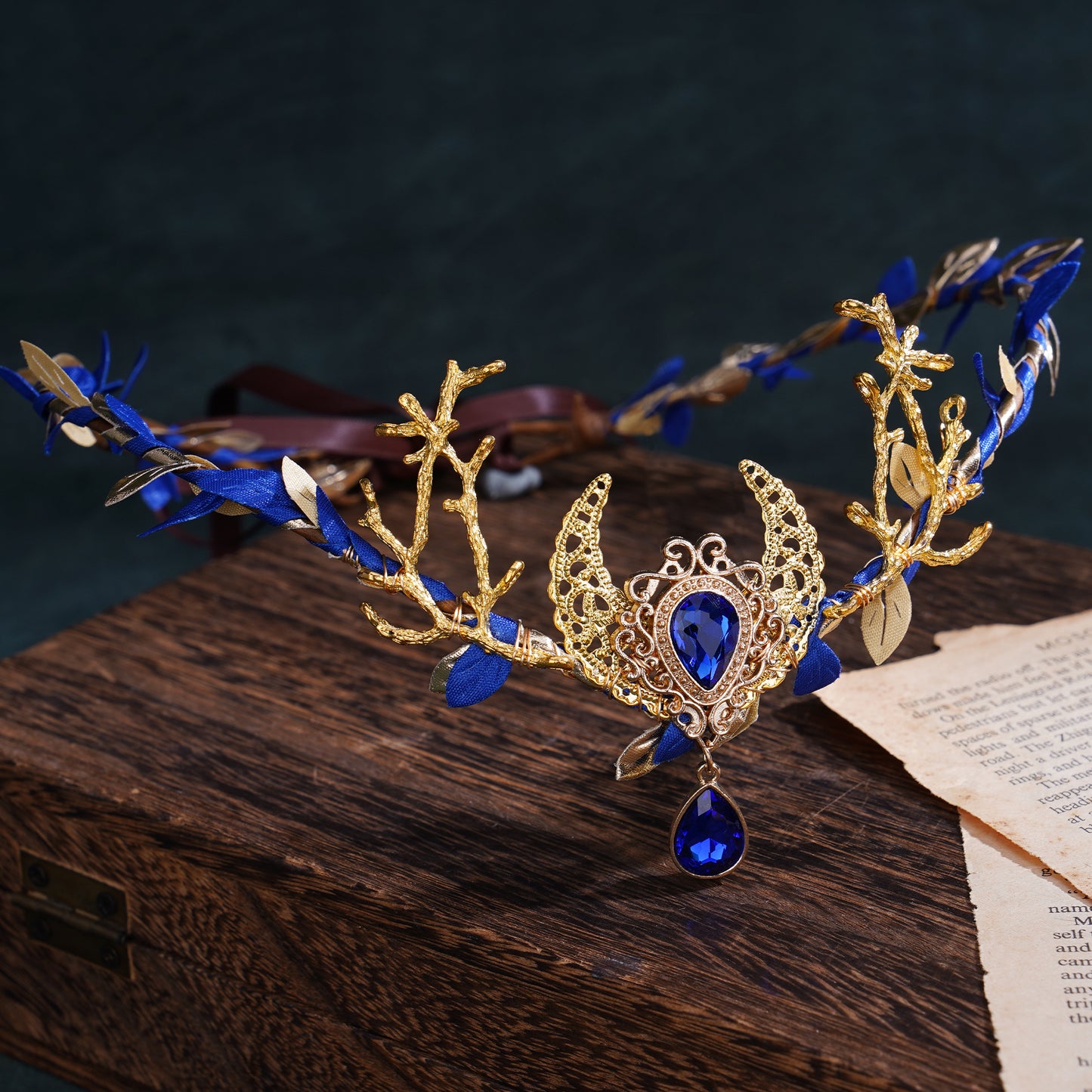 Moon Elf Crown: Woodland Gold Branch