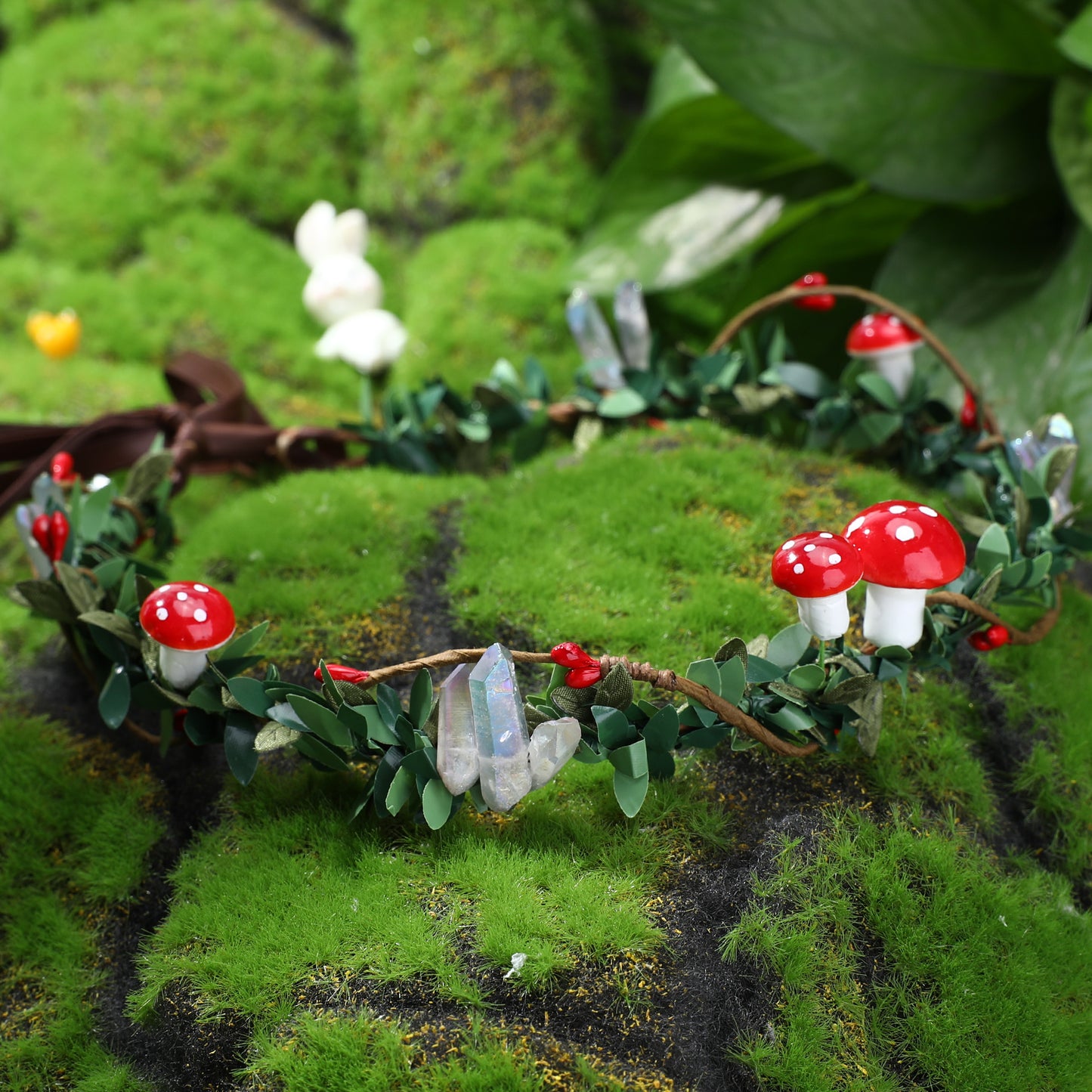 Flower Mushroom Headband: Elf Woodland Crown