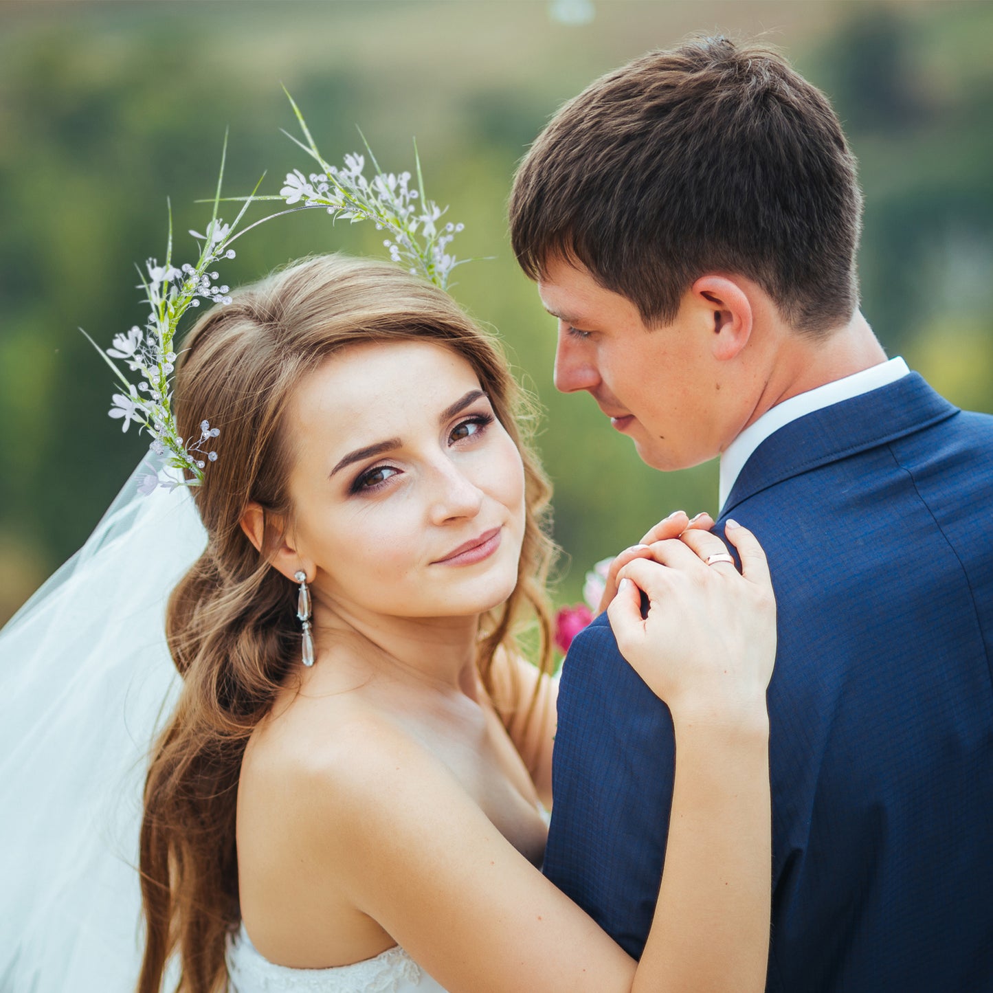 Silver Deer Antler Flower Headband: Woodland Elf, Fairy Floral, Cosplay Wedding