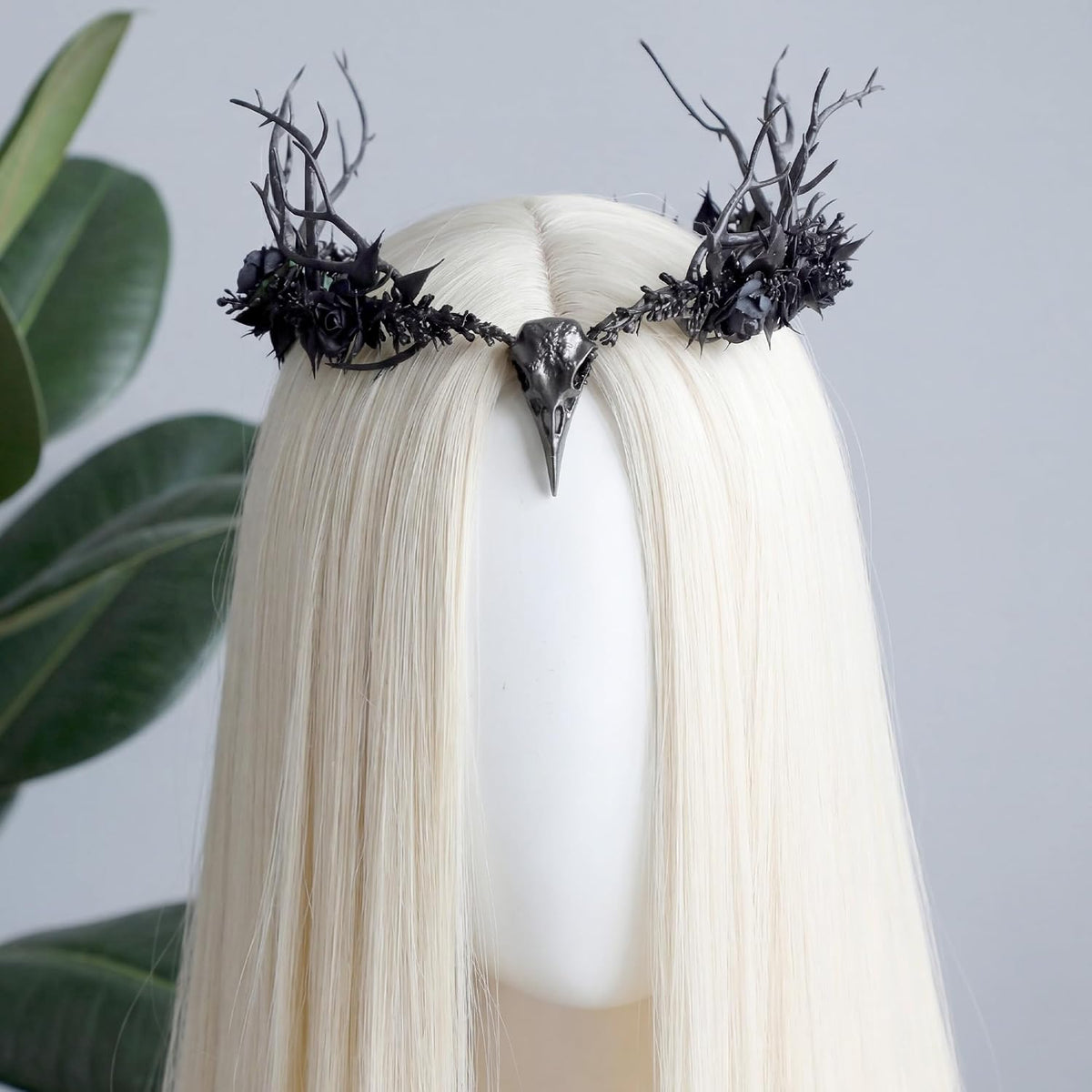 MOSTORY Black Branch Headdress Witch Raven Antler Crown