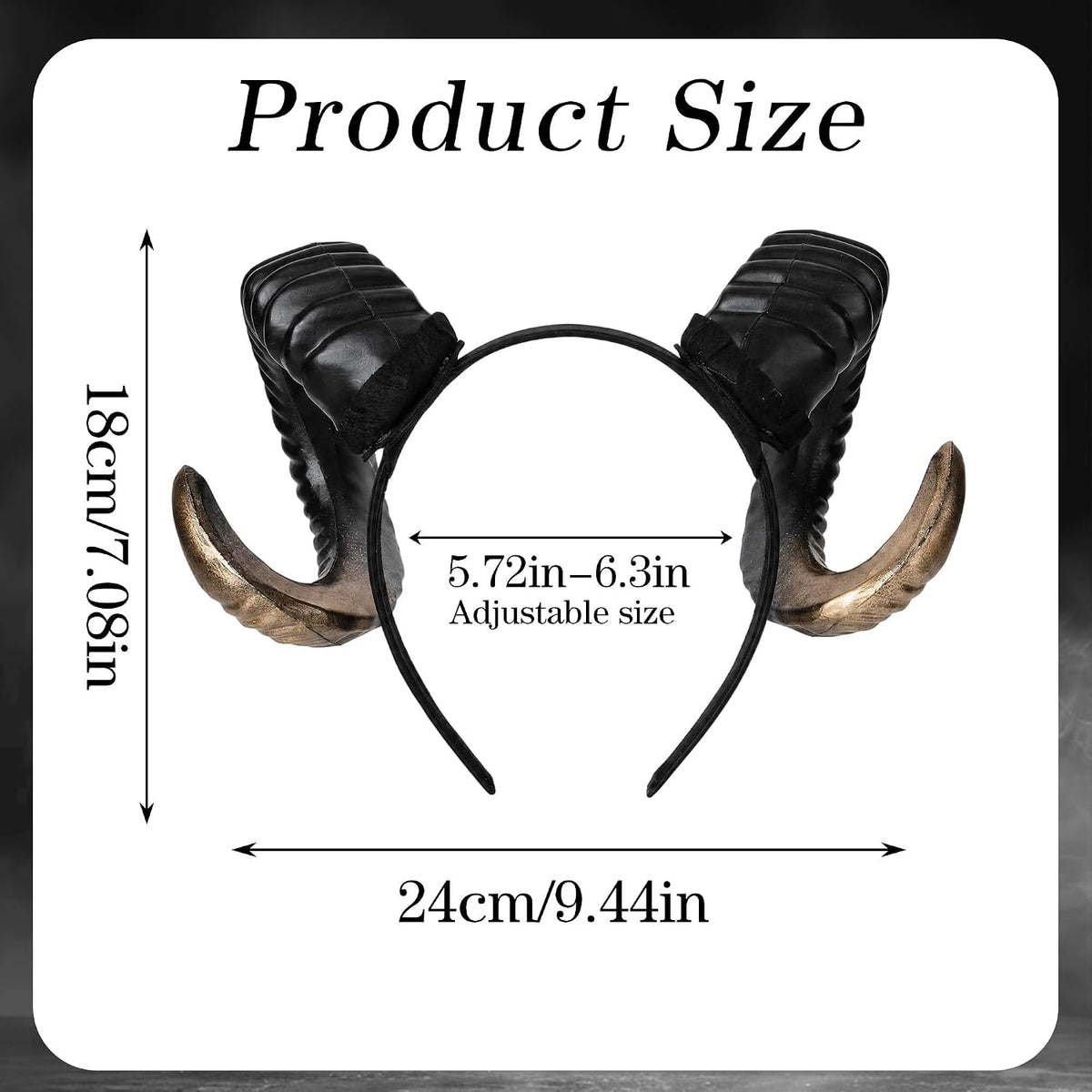 MOSTORY Black Blue Devil Sheep Horns Headband for Cosplay