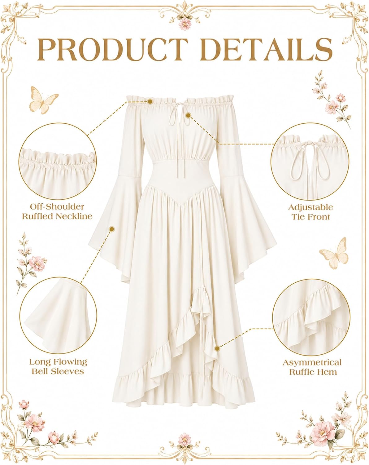 Renaissance Fairy Dress Accessories Set for Women