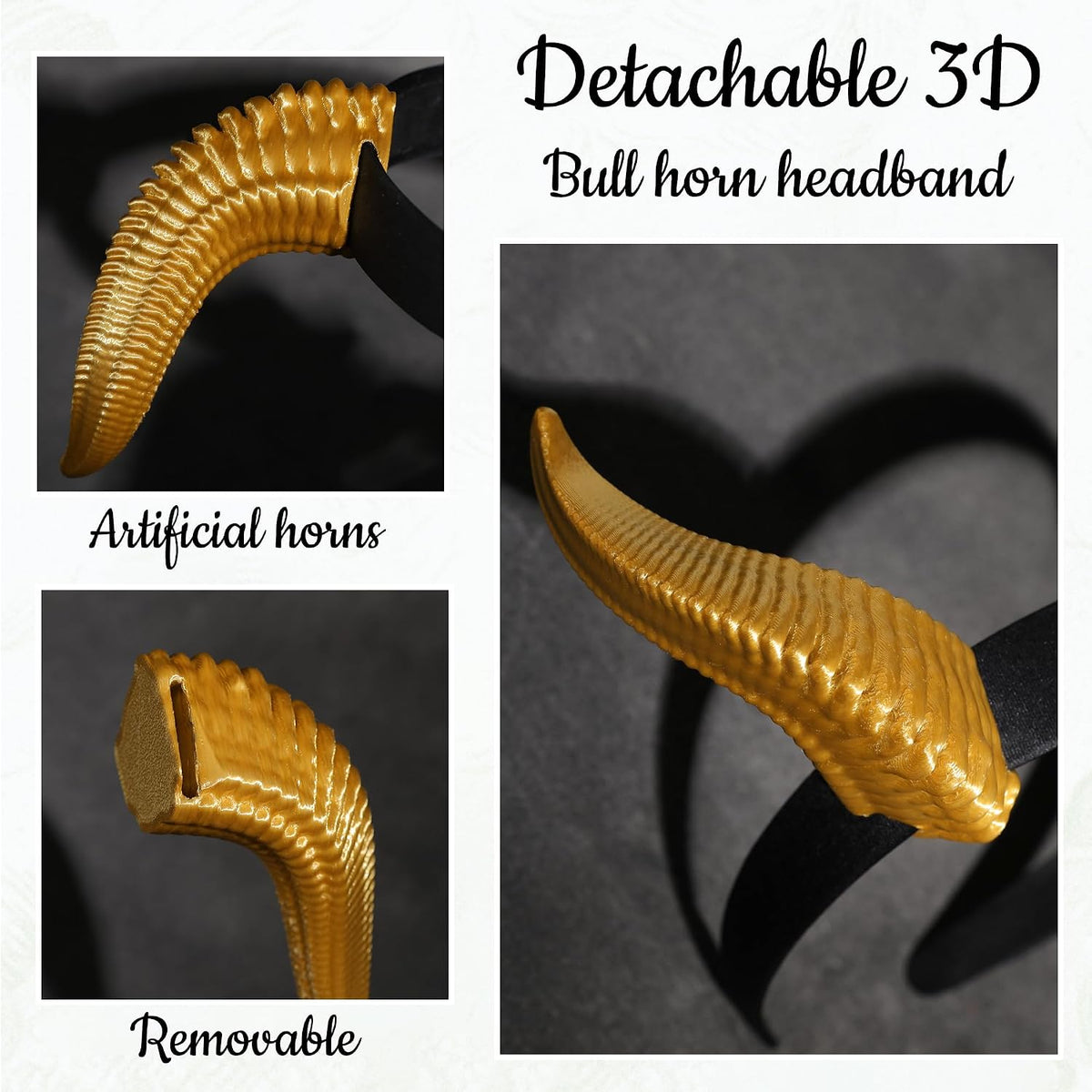 MOSTORY Dark Purple 3D Devil Horns Headband for Cosplay