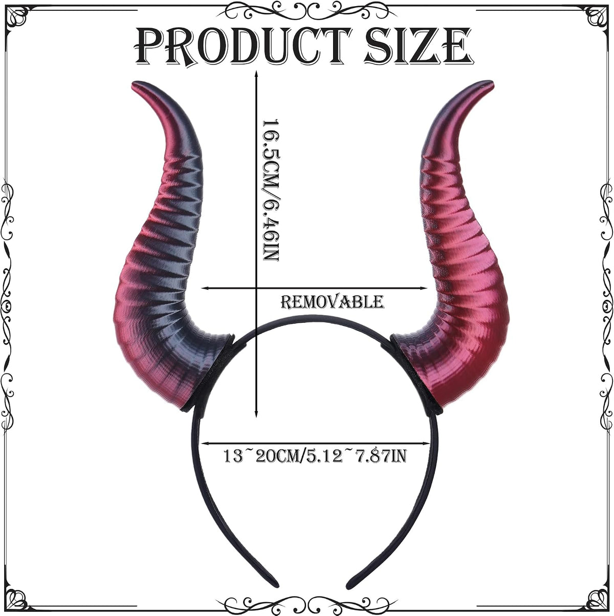 MOSTORY Black Devil Horns Headband – 3D Demon Cosplay