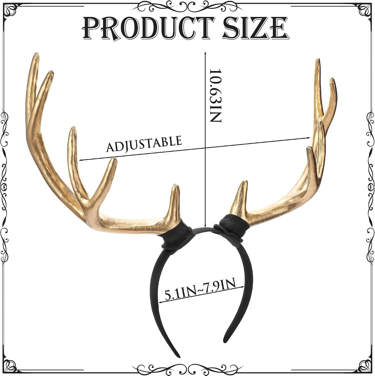 MOSTORY Black Antler Horns Headband
