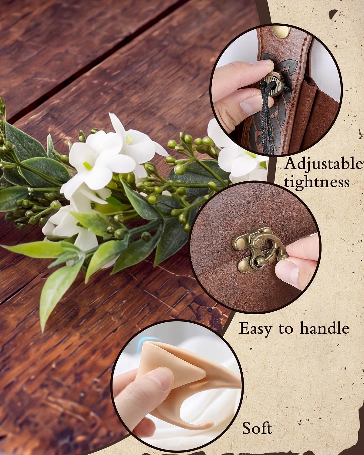 MOSTORY 8-Piece Brown Renaissance Accessory Set for Women