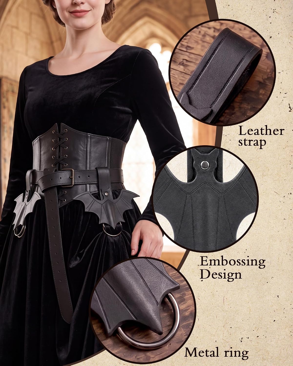Black Gothic Bat Skirt Hikes | Women's Renaissance Cosplay