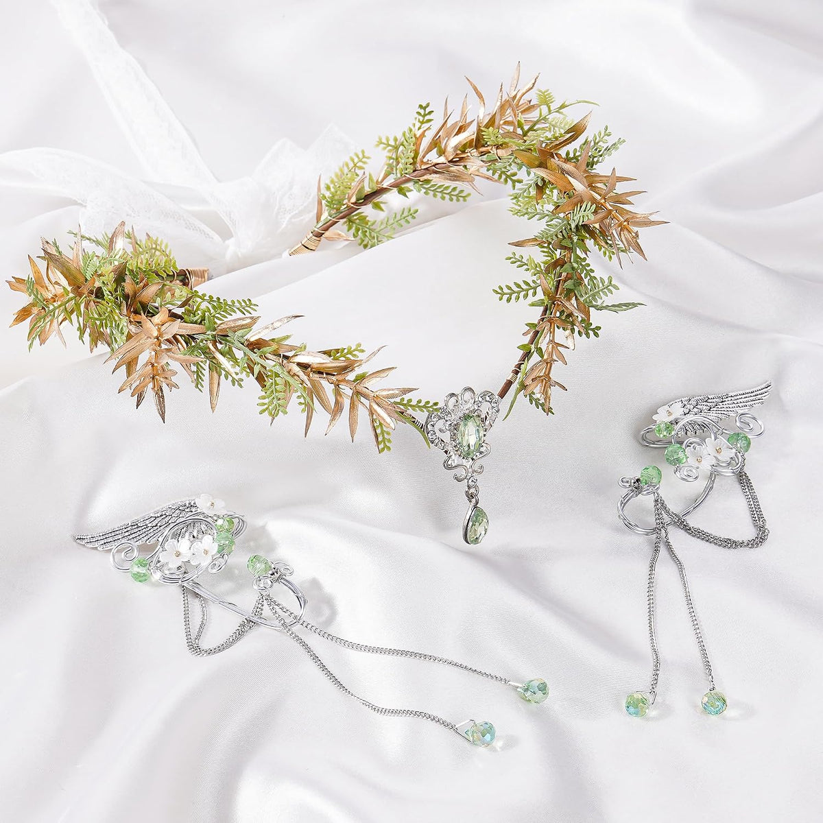 Renaissance Fairy Accessories Set – Elf Crown & Ear Cuffs