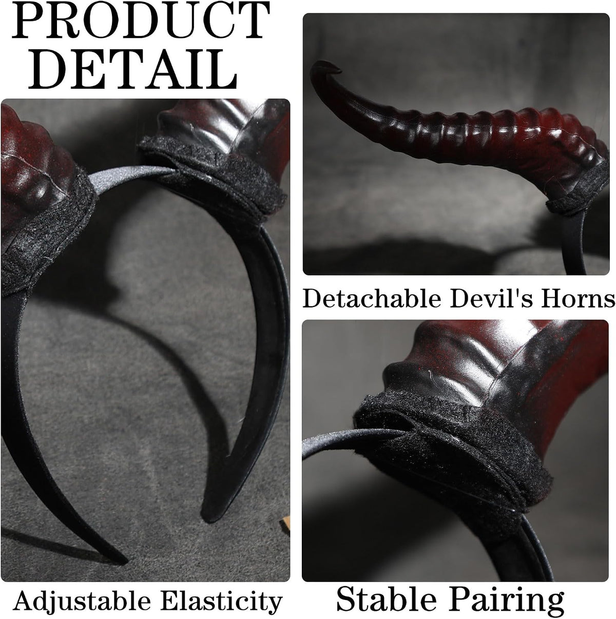 MOSTORY Gold Gothic Devil Horns Headband Halloween Cosplay