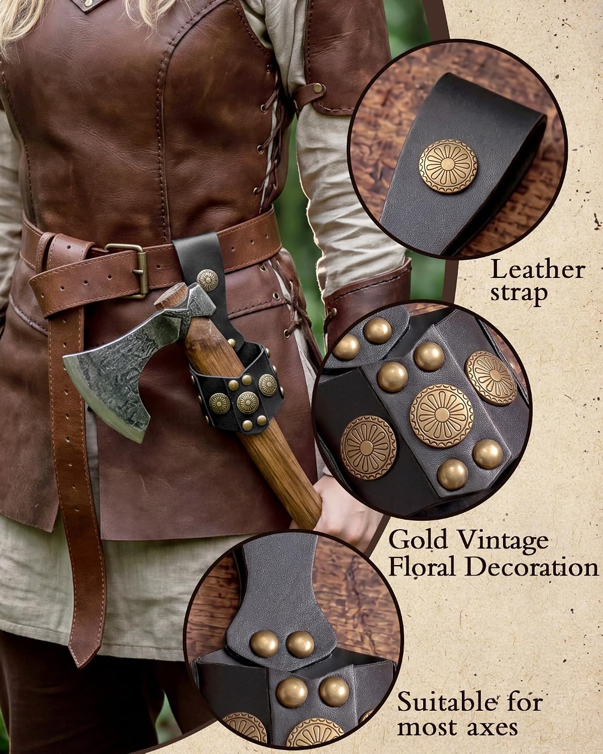 Medieval Axe Holster for Viking Cosplay and Renaissance