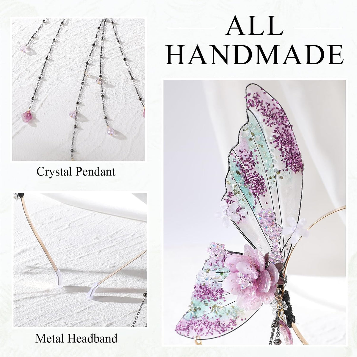 Flower Butterfly Fairy Headband with Tassel