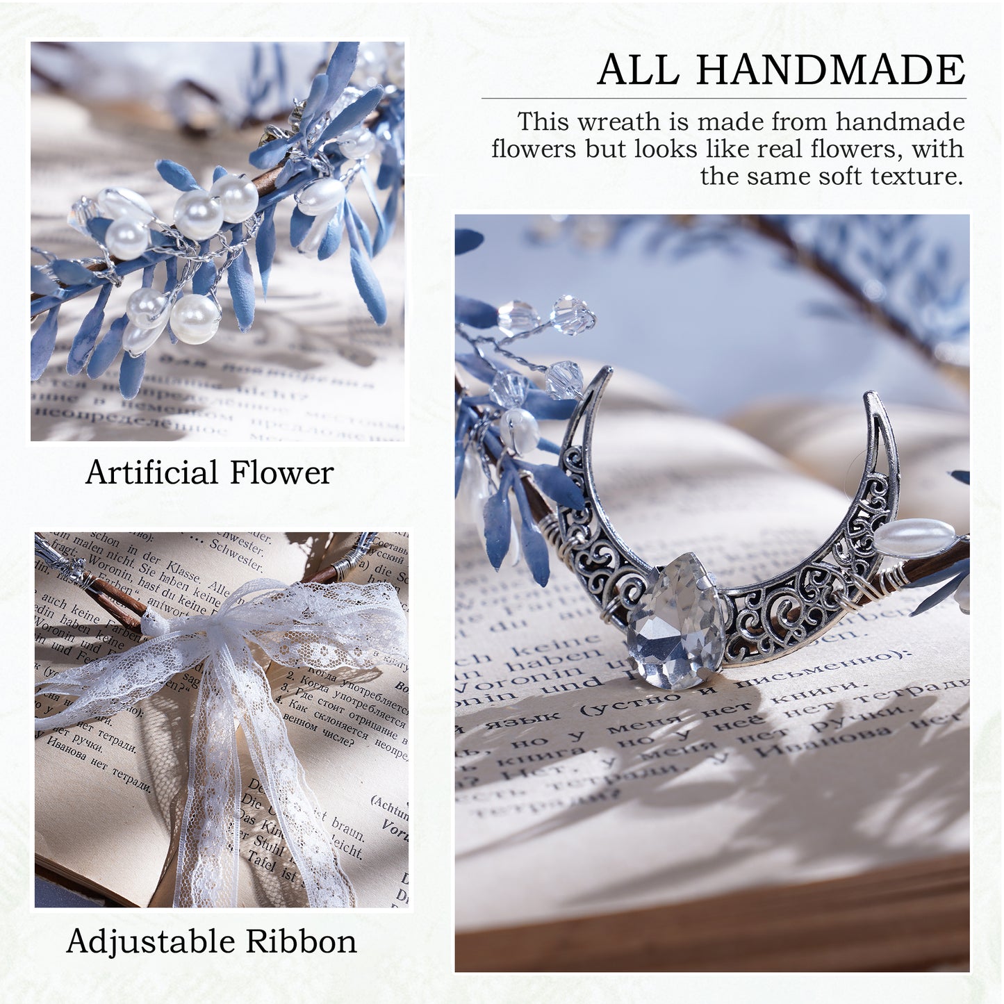 White Daisy Halo Crown: Wedding Bridal, Goddess Tiara, Chamomile Floral
