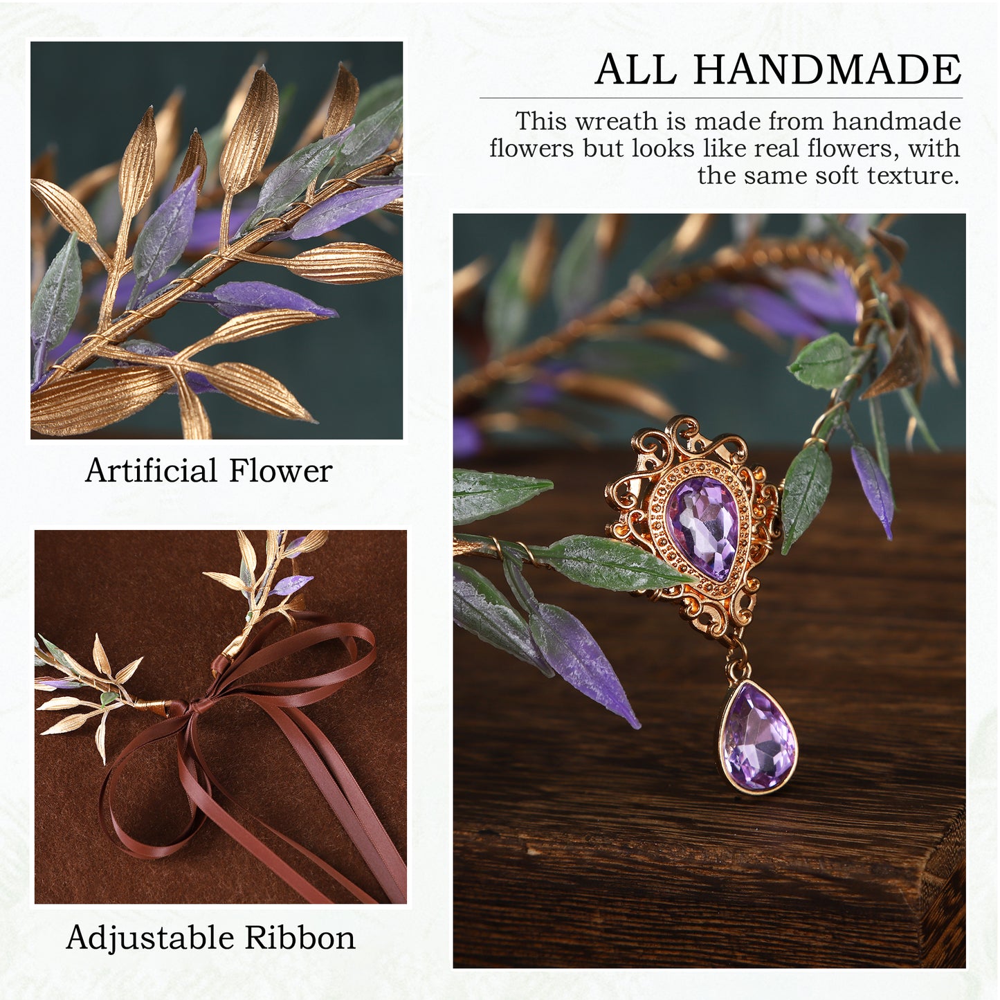 Handmade Flower Elf Crown