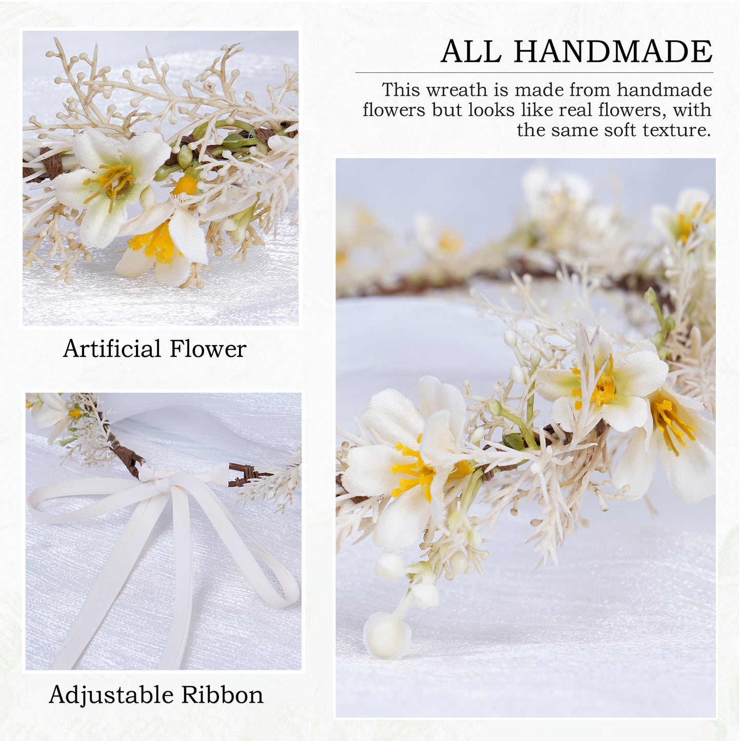 Boho Daphne Flower Headband: Fairy Twig Crown