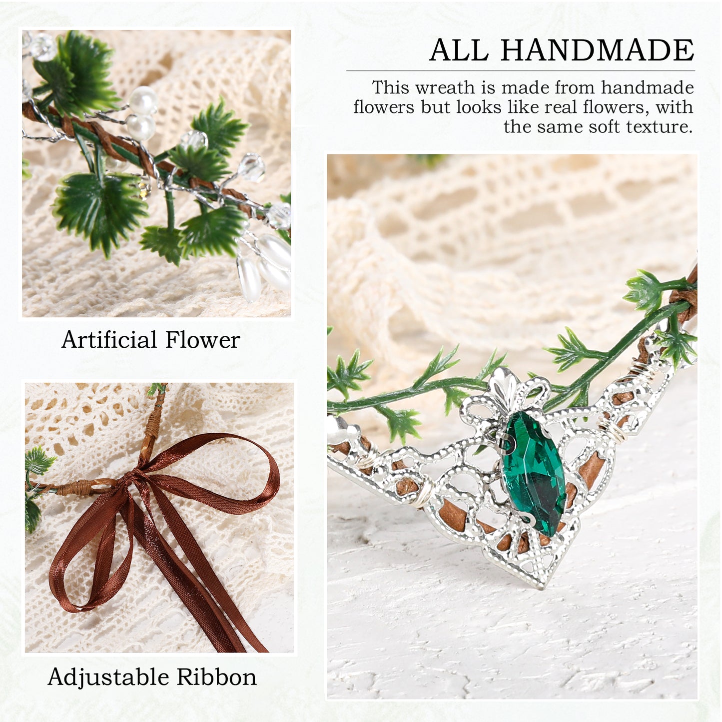 Green Leaf Crown Headband
