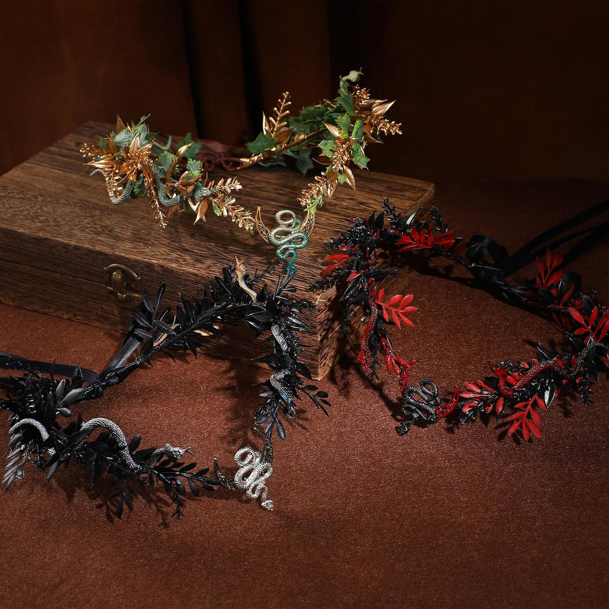 MOSTORY Medusa Snake Flower Crown Fairy Elf Headpiece