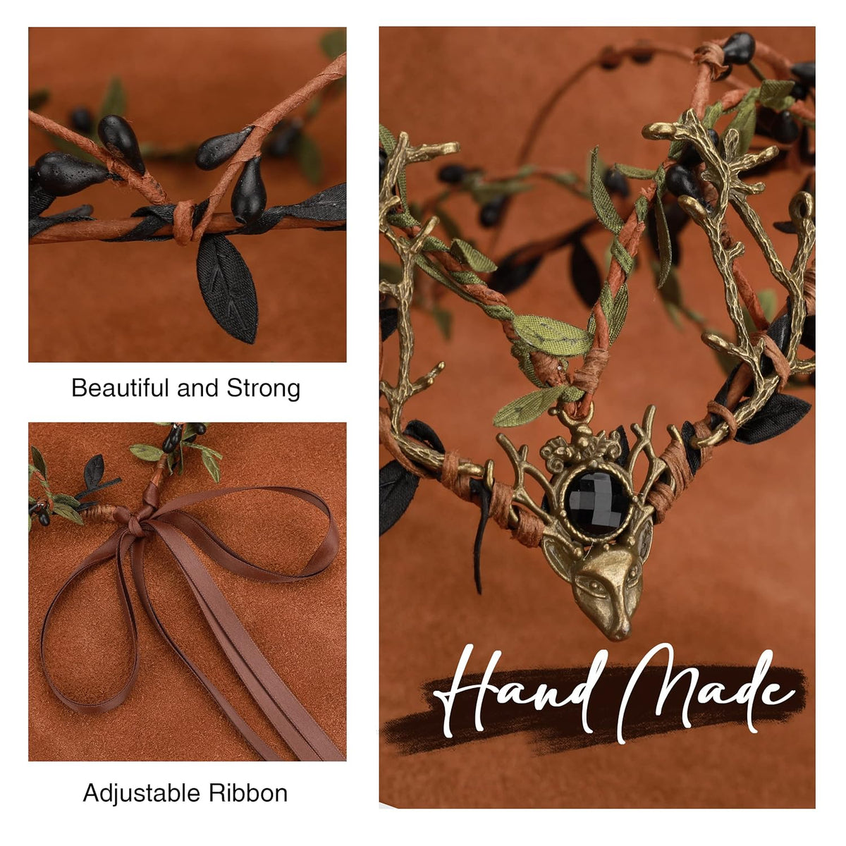 Dark Medieval Elf Crown | Woodland Elven Renaissance Circlet