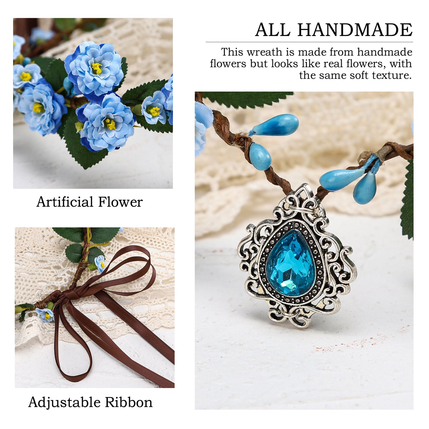 Flower Elf Fairy Crown - Flower Rhinestone Costume Headband