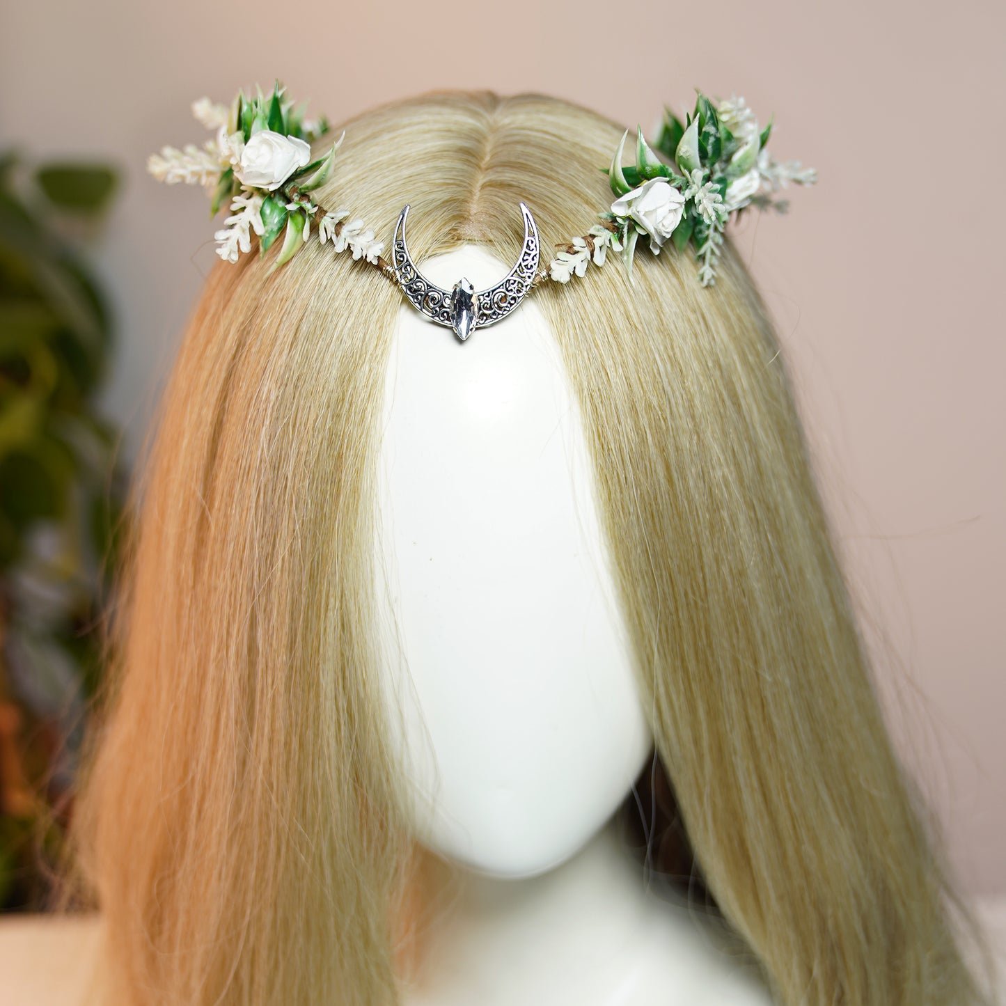 Handmade Fairy Flower Crown - Woodland Moon Headpiece
