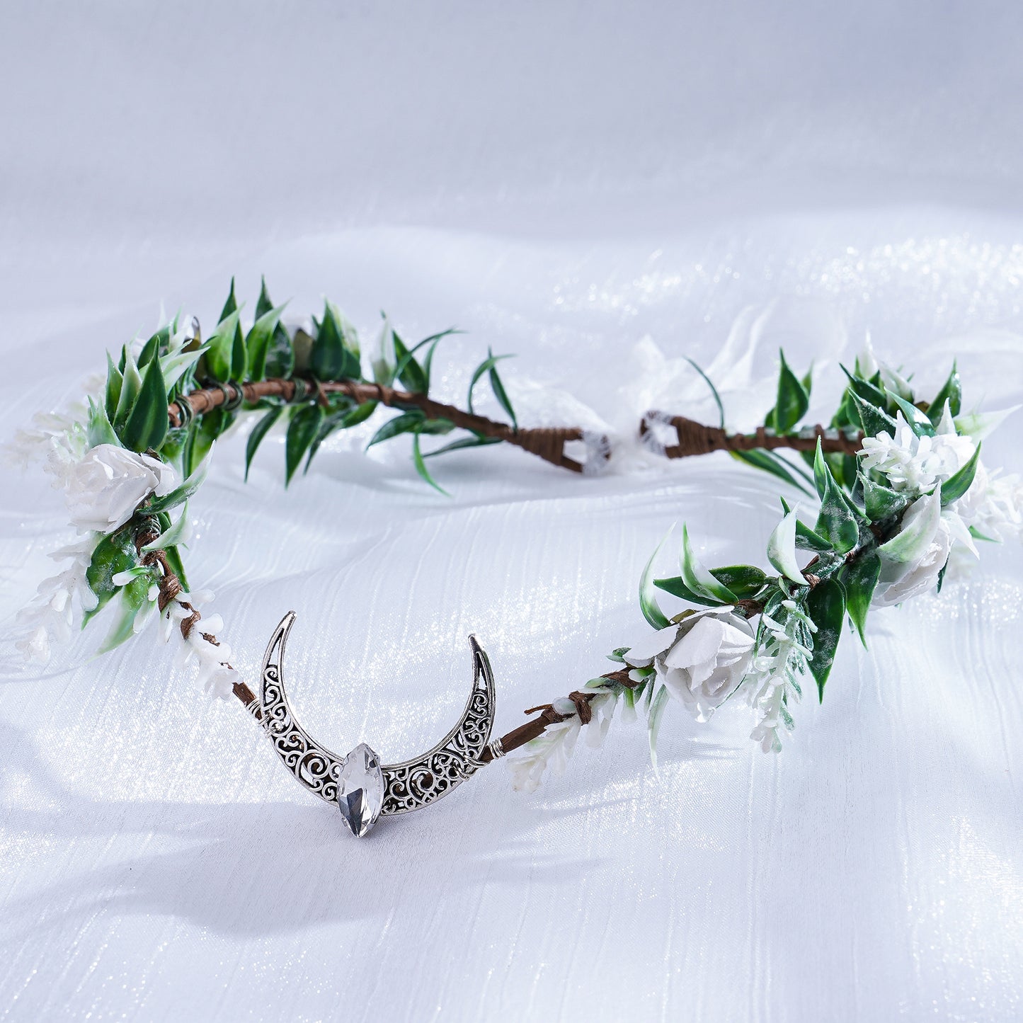 Handmade Fairy Flower Crown - Woodland Moon Headpiece