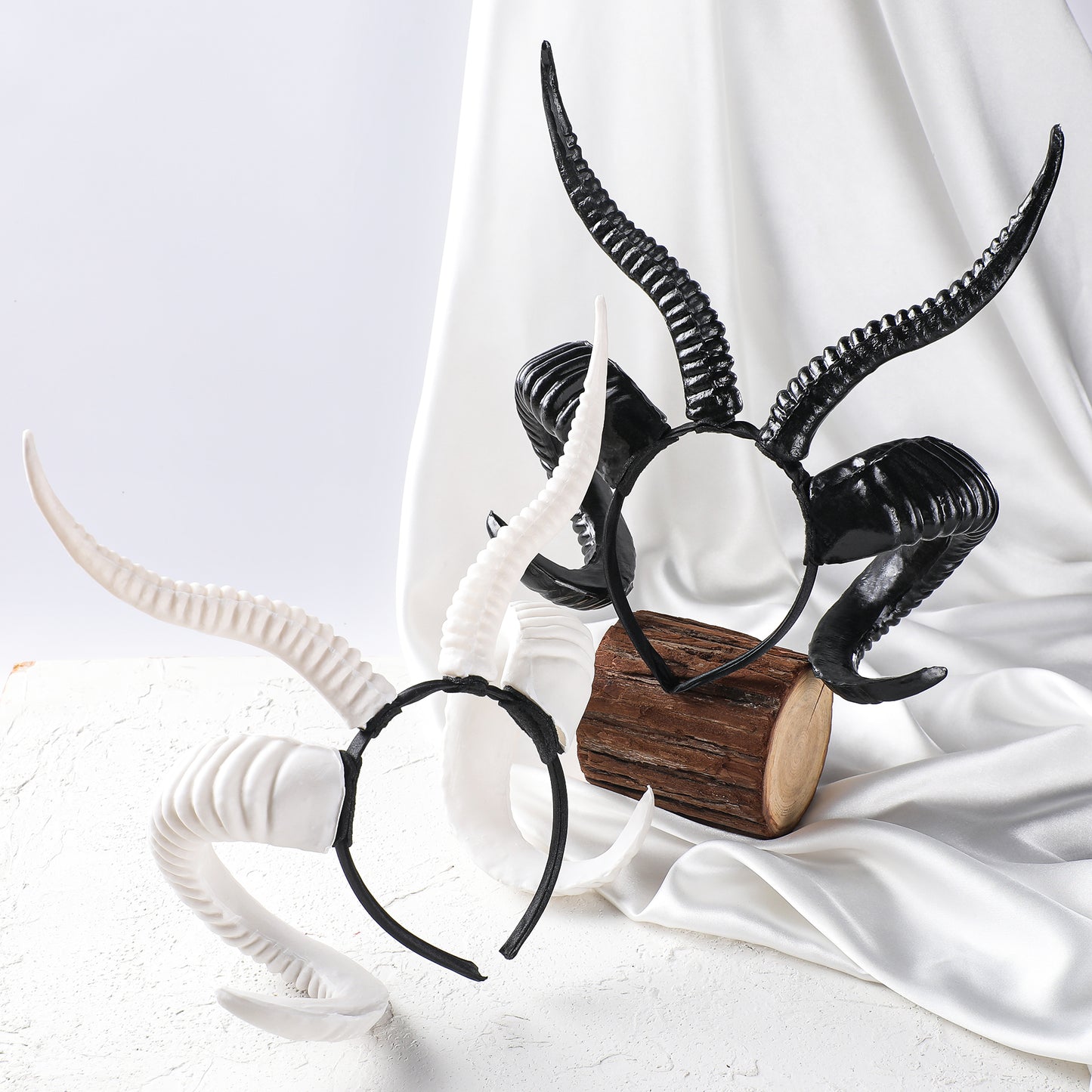 White Sheep Horns Headband
