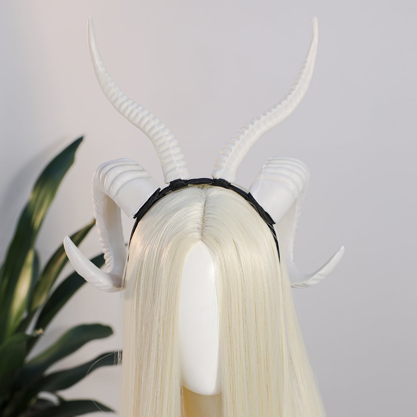 White Sheep Horns Headband