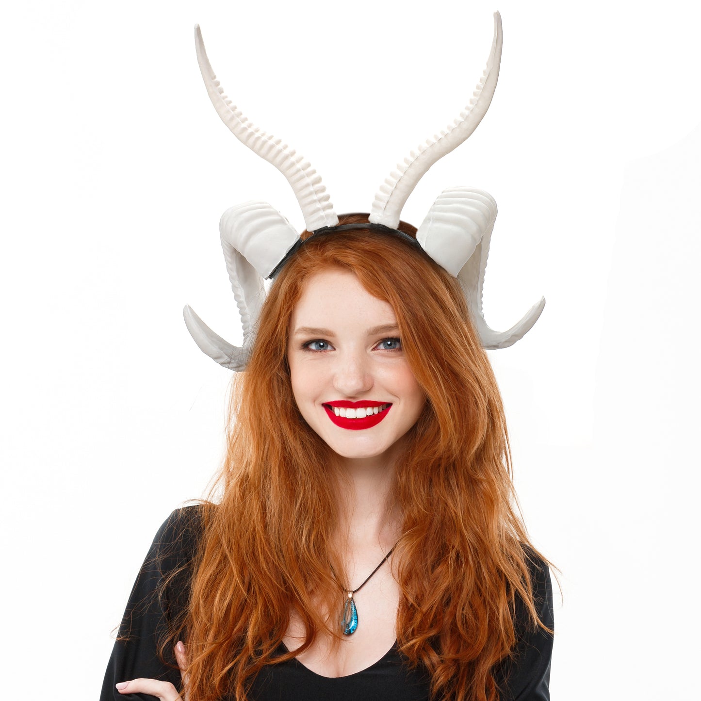 White Sheep Horns Headband