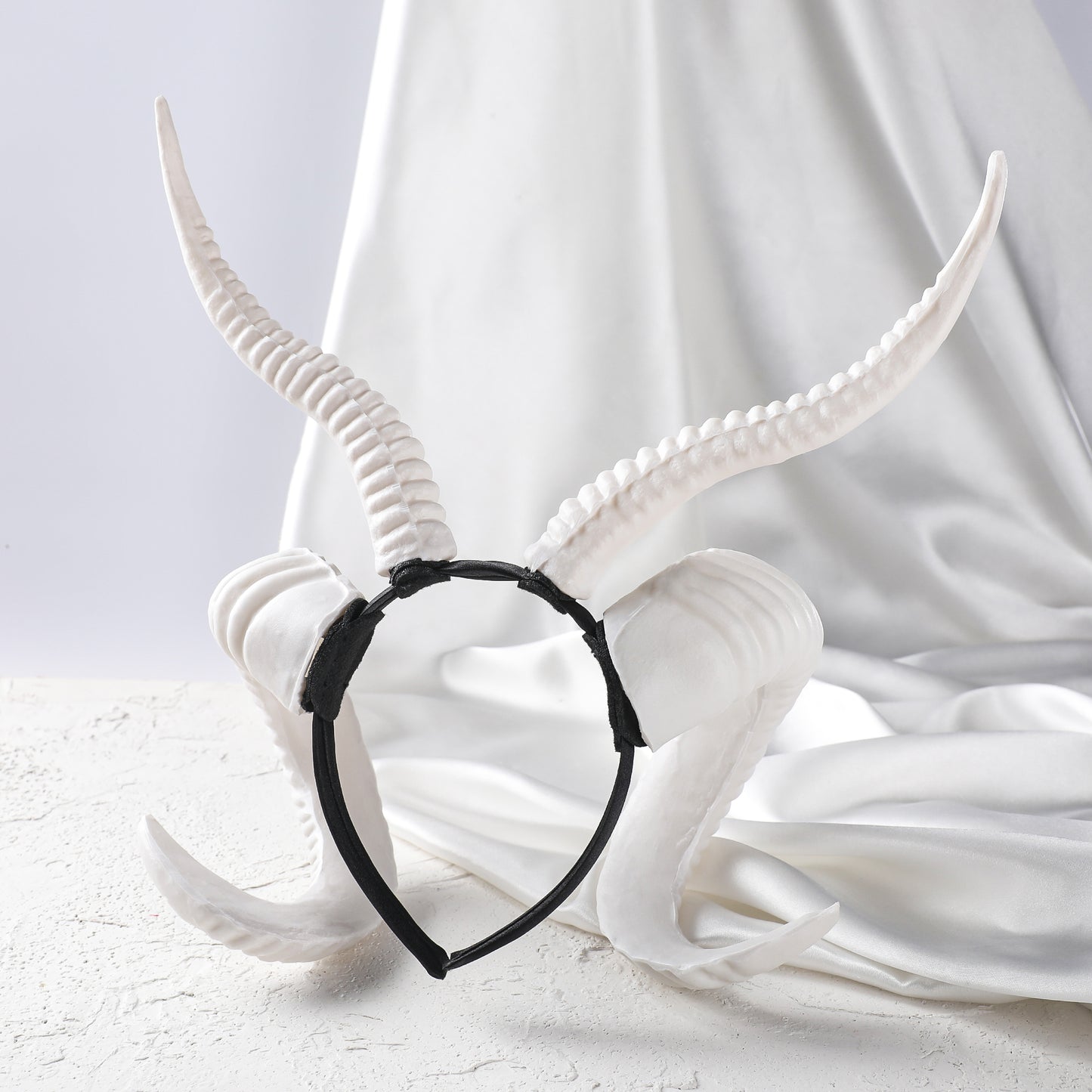 White Sheep Horns Headband