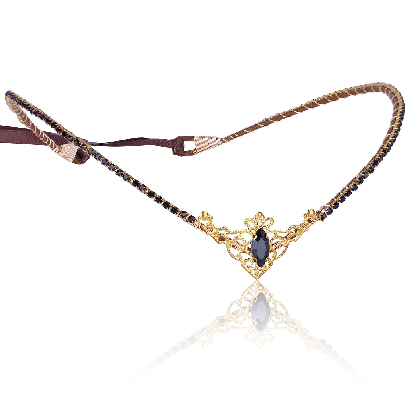 Handmade Dark Fairy Headpiece: Wedding, Golden