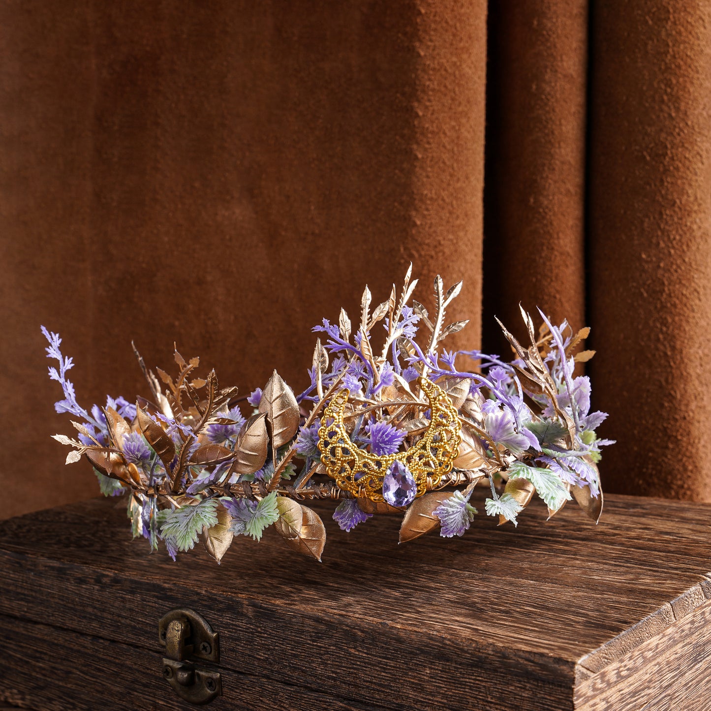Woodland Floral Headpiece - Handmade Leaf Flower Crown Fairy Forest Elf Headband