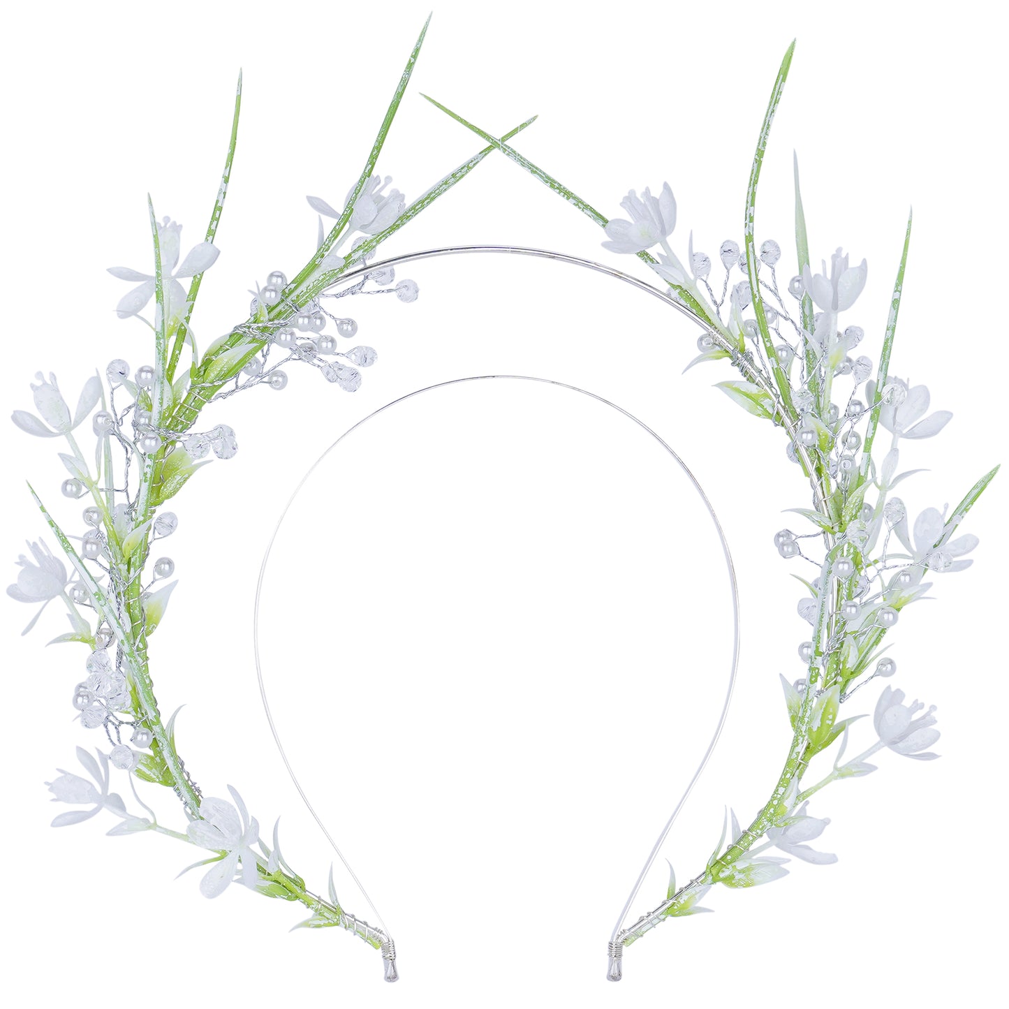 Silver Deer Antler Flower Headband: Woodland Elf, Fairy Floral, Cosplay Wedding