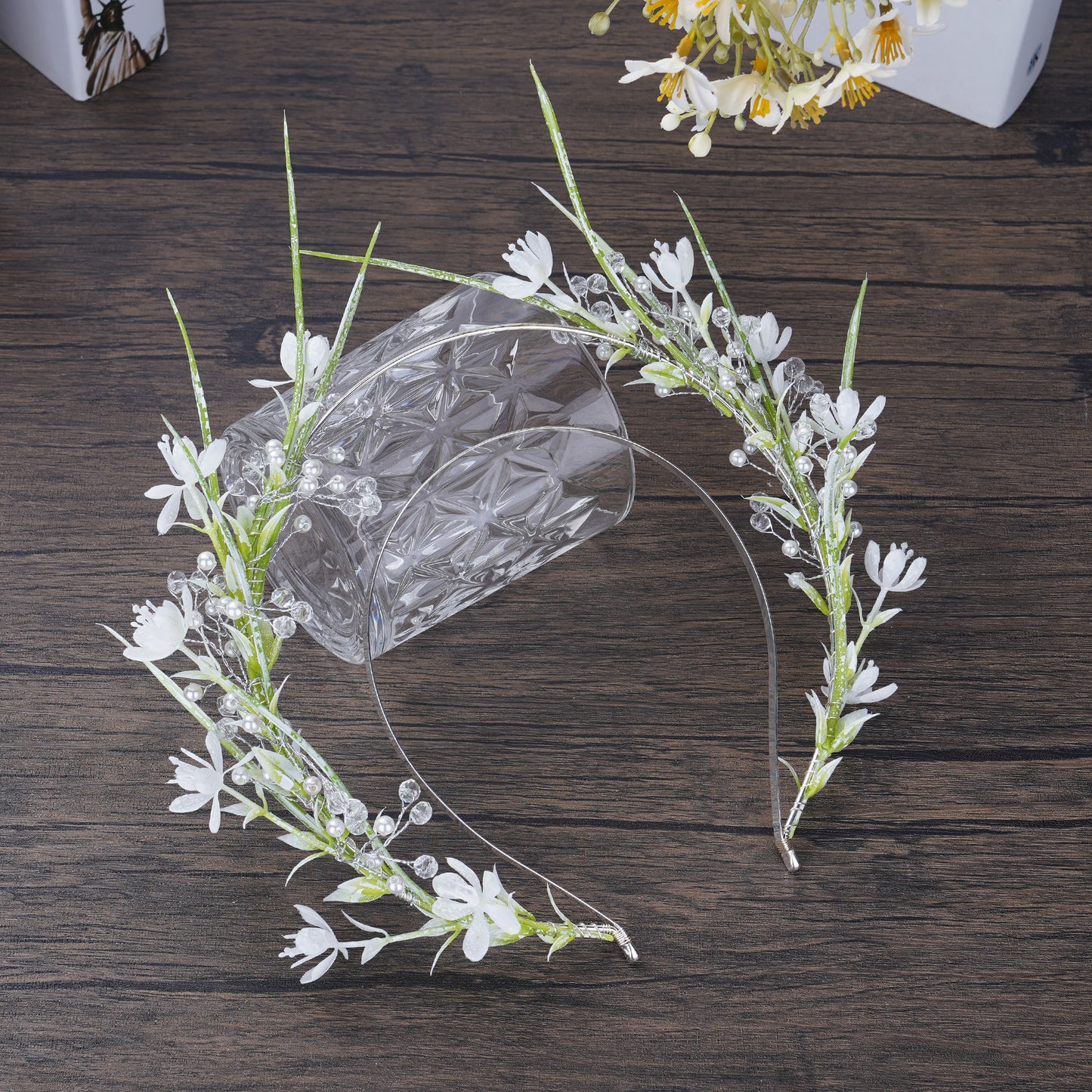 Silver Deer Antler Flower Headband: Woodland Elf, Fairy Floral, Cosplay Wedding