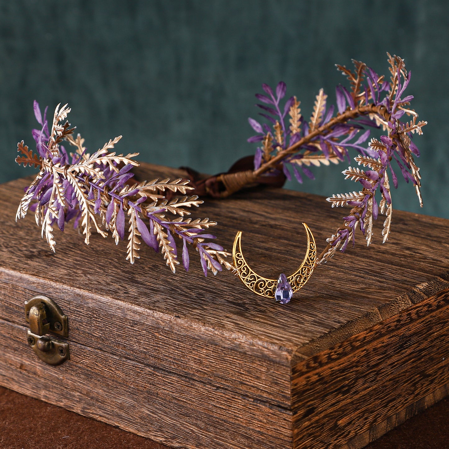 Handmade Gold Leaf Moon Crown