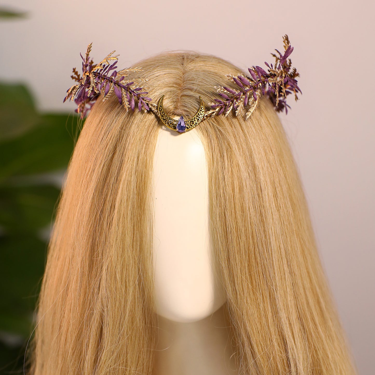 Handmade Gold Leaf Moon Crown