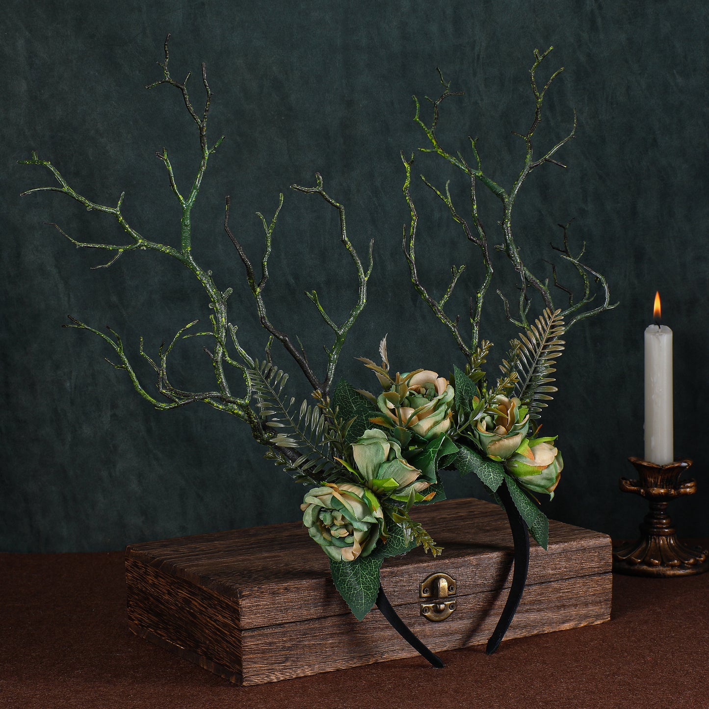 Green Branch Crown: Woodland Flower Headband