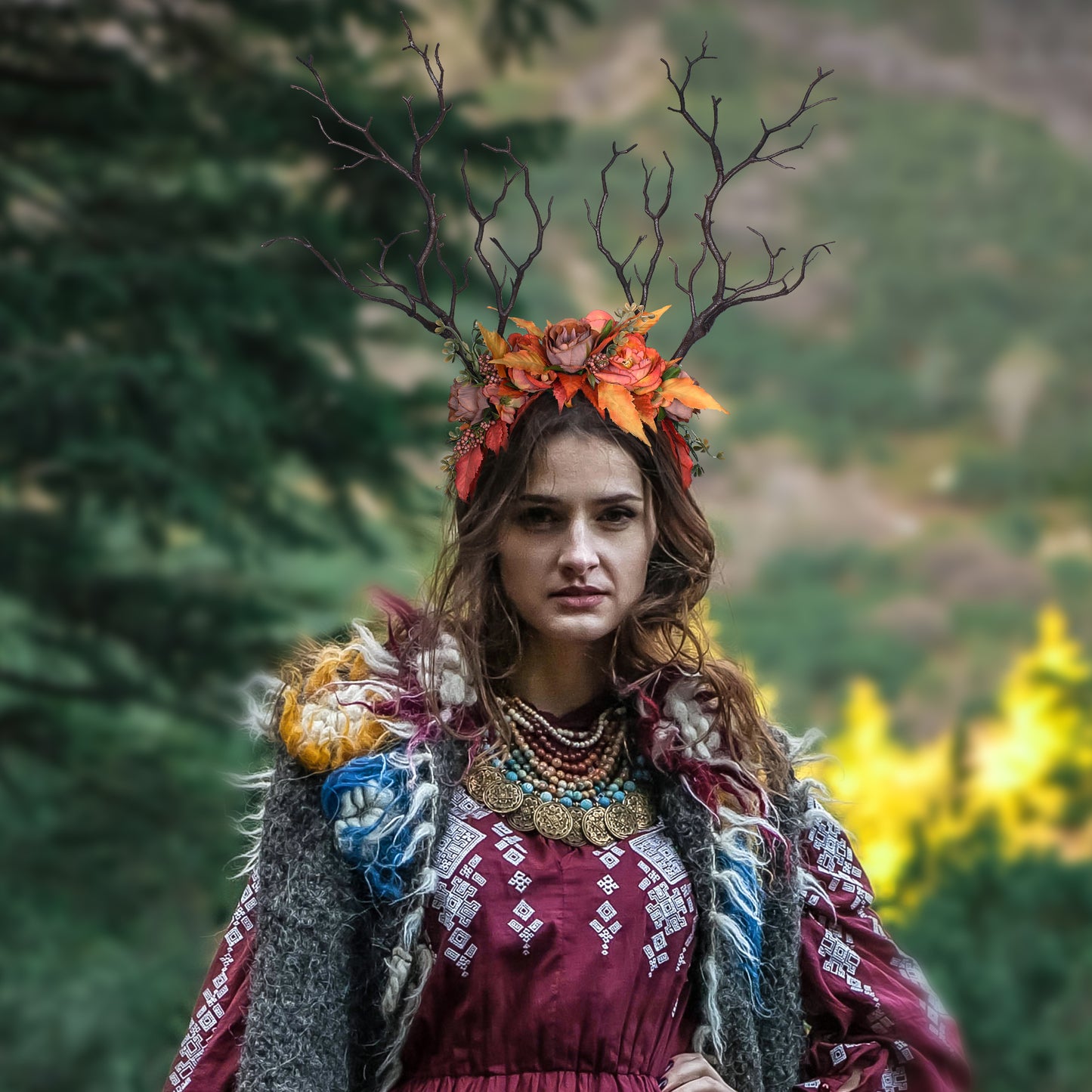 Fall Branch Headband: Woodland Antler Flower Crown